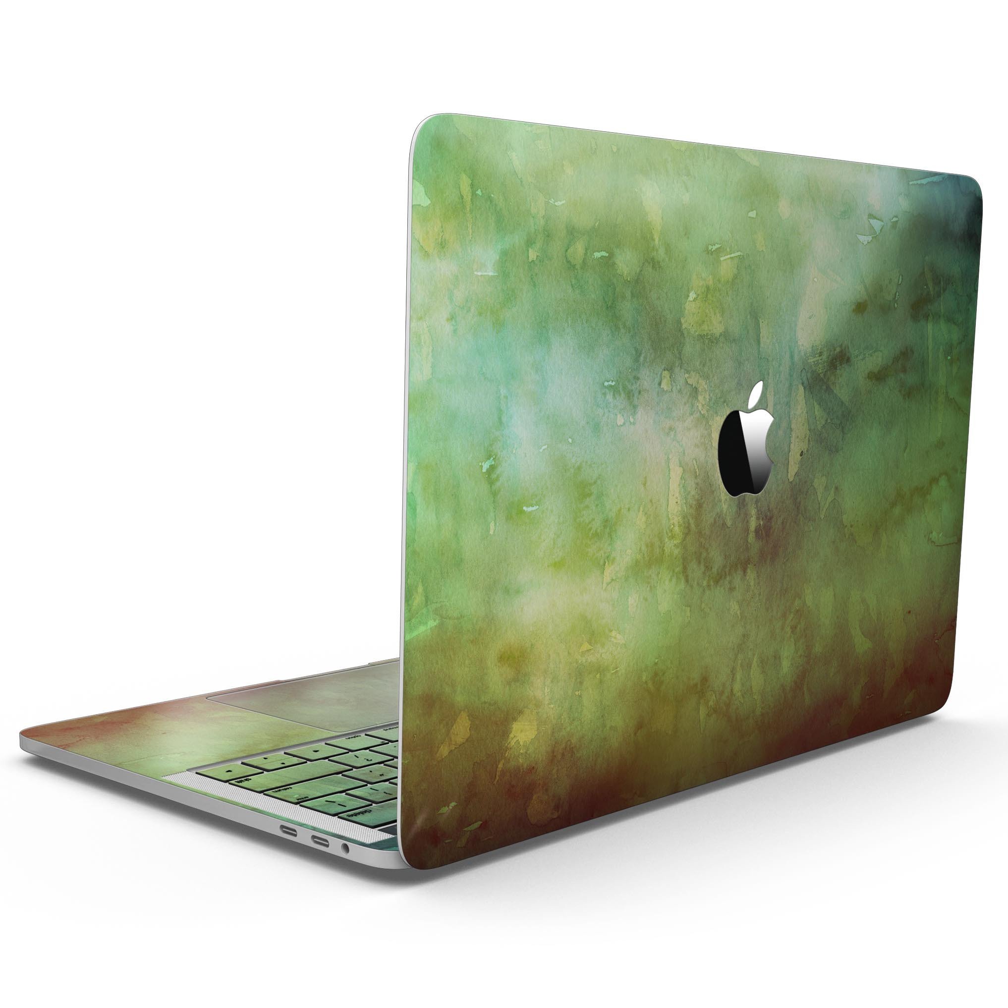 Dark 862 Absorbed Watercolor Texture skin for 13" MacBook Pro without Touch Bar, showcasing vibrant colors and a sleek design.