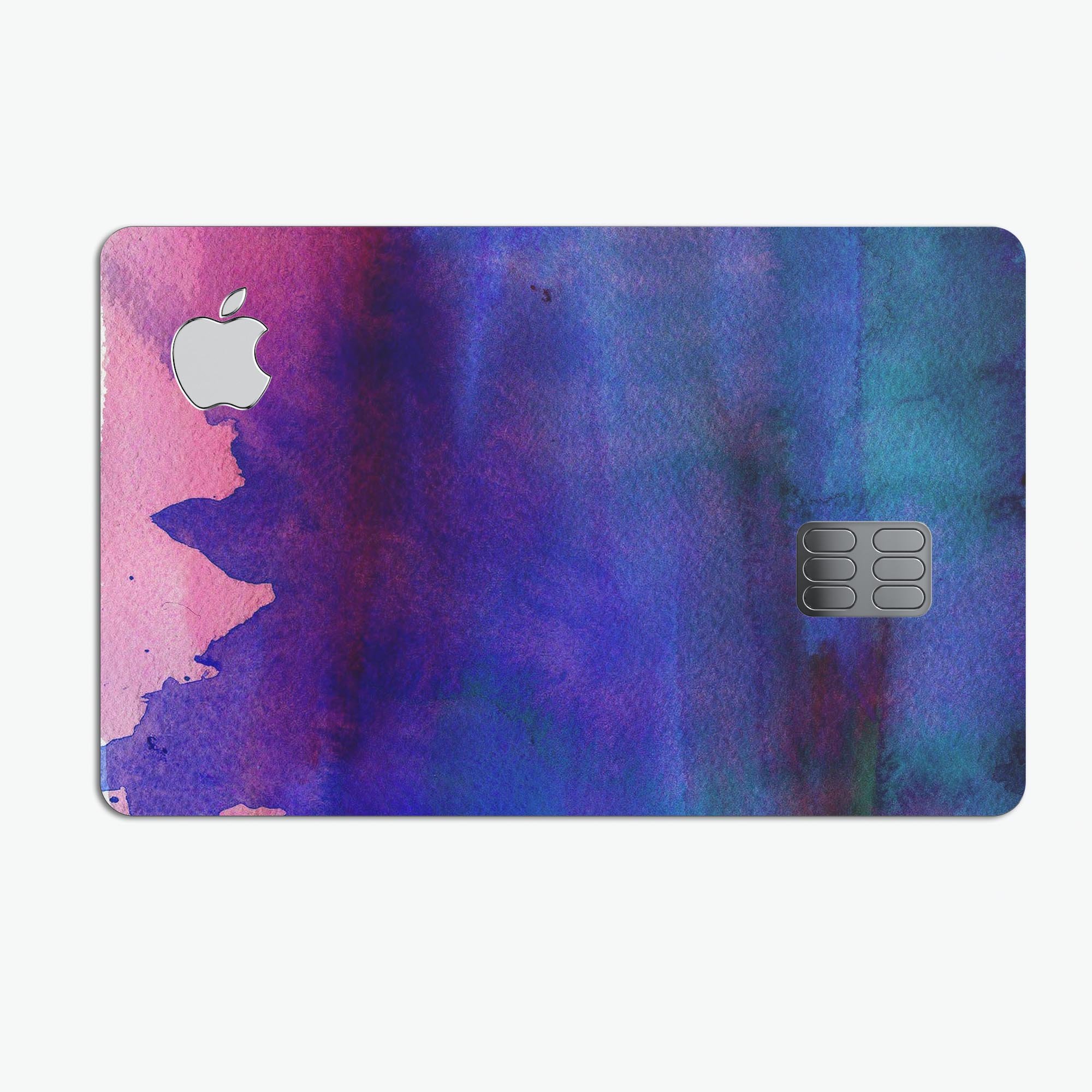 Dark Absorbed Watercolor Texture skin for Apple Card, showcasing premium vinyl design with bubble-free installation.
