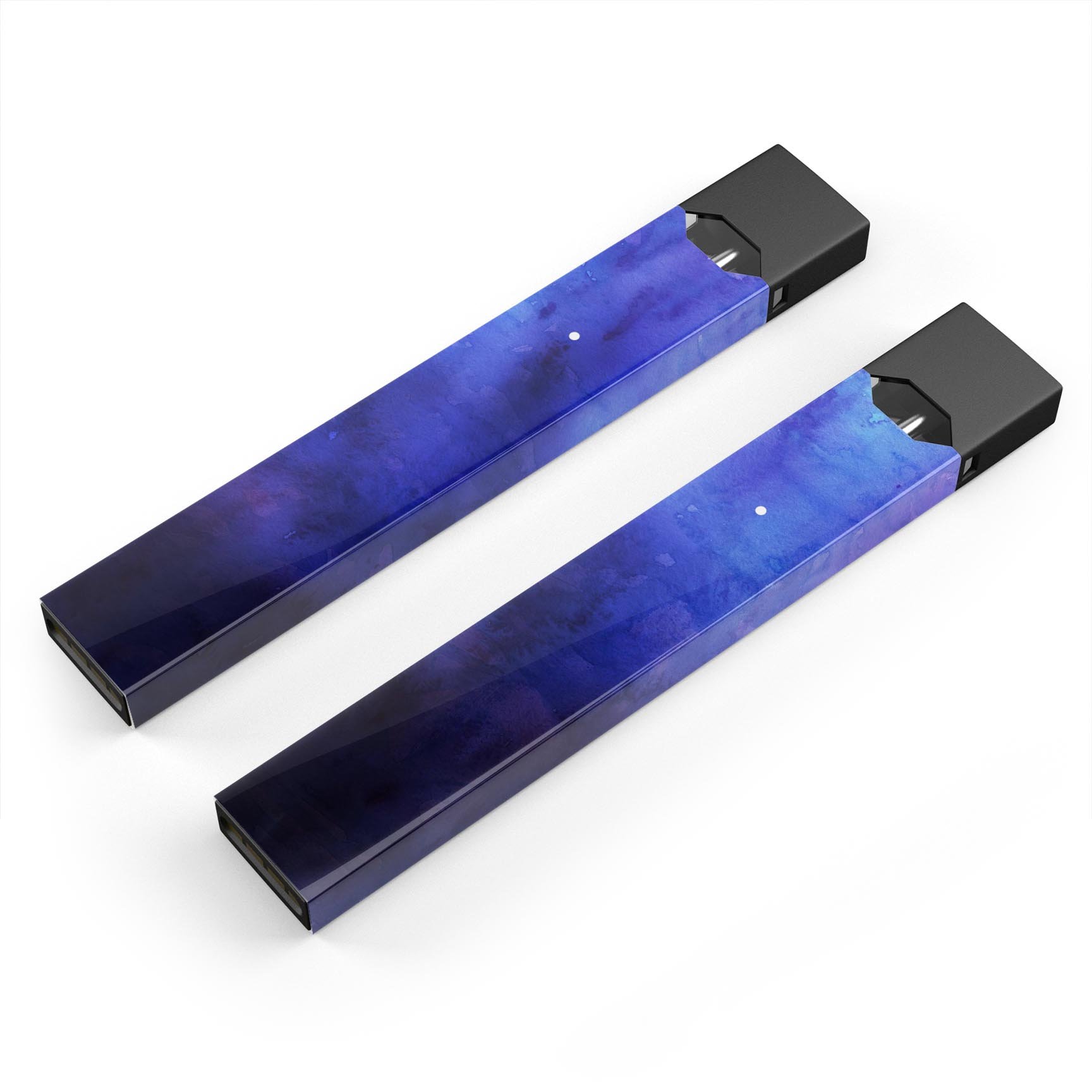 Dark blue watercolor texture decal for JUUL vaping device, showcasing vibrant colors and premium quality.