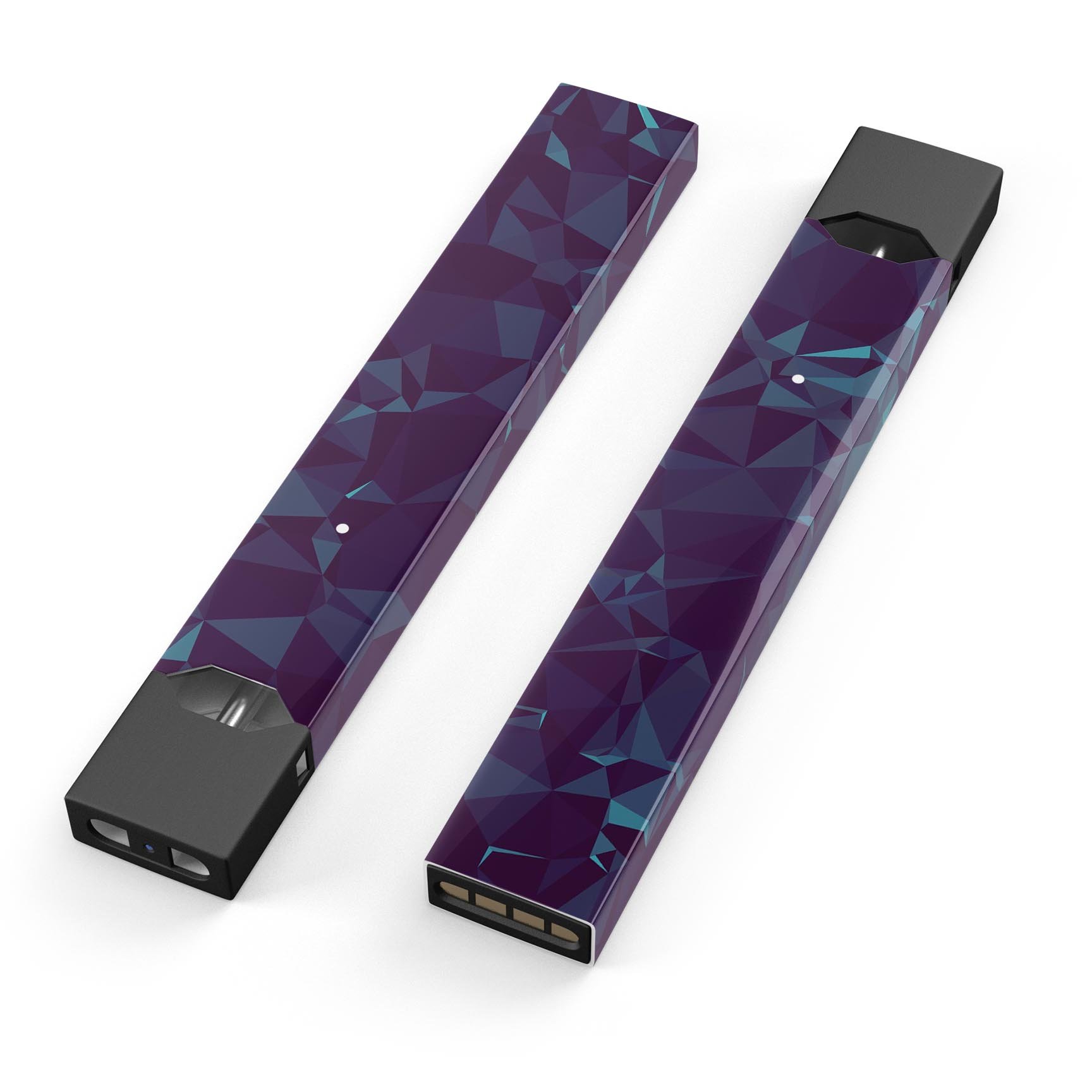 Dark Blue Geometric V15 skin-wrap sticker designed for JUUL vaping device, showcasing a modern geometric pattern.