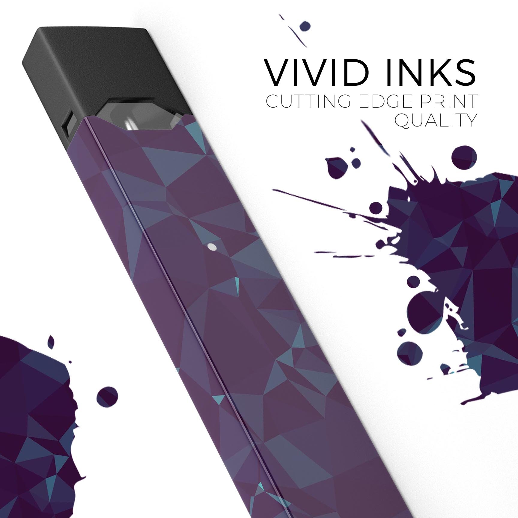Dark Blue Geometric V15 skin-wrap sticker designed for JUUL vaping device, showcasing a modern geometric pattern.