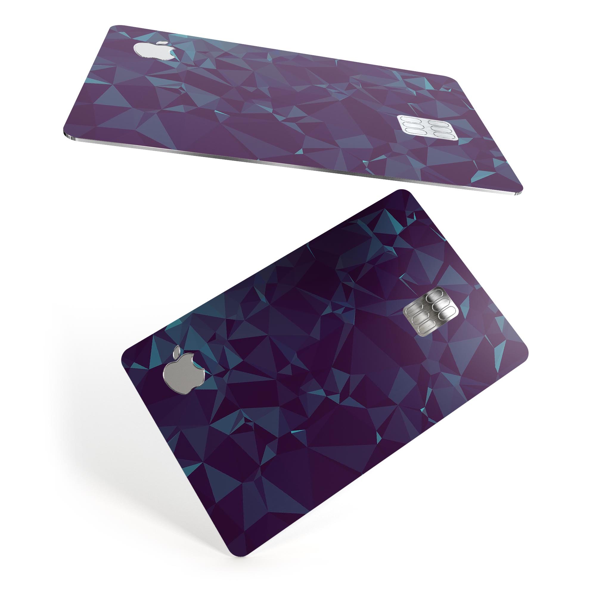 Dark Blue Geometric V15 skin decal for Apple Card, showcasing a stylish geometric design with premium finish.