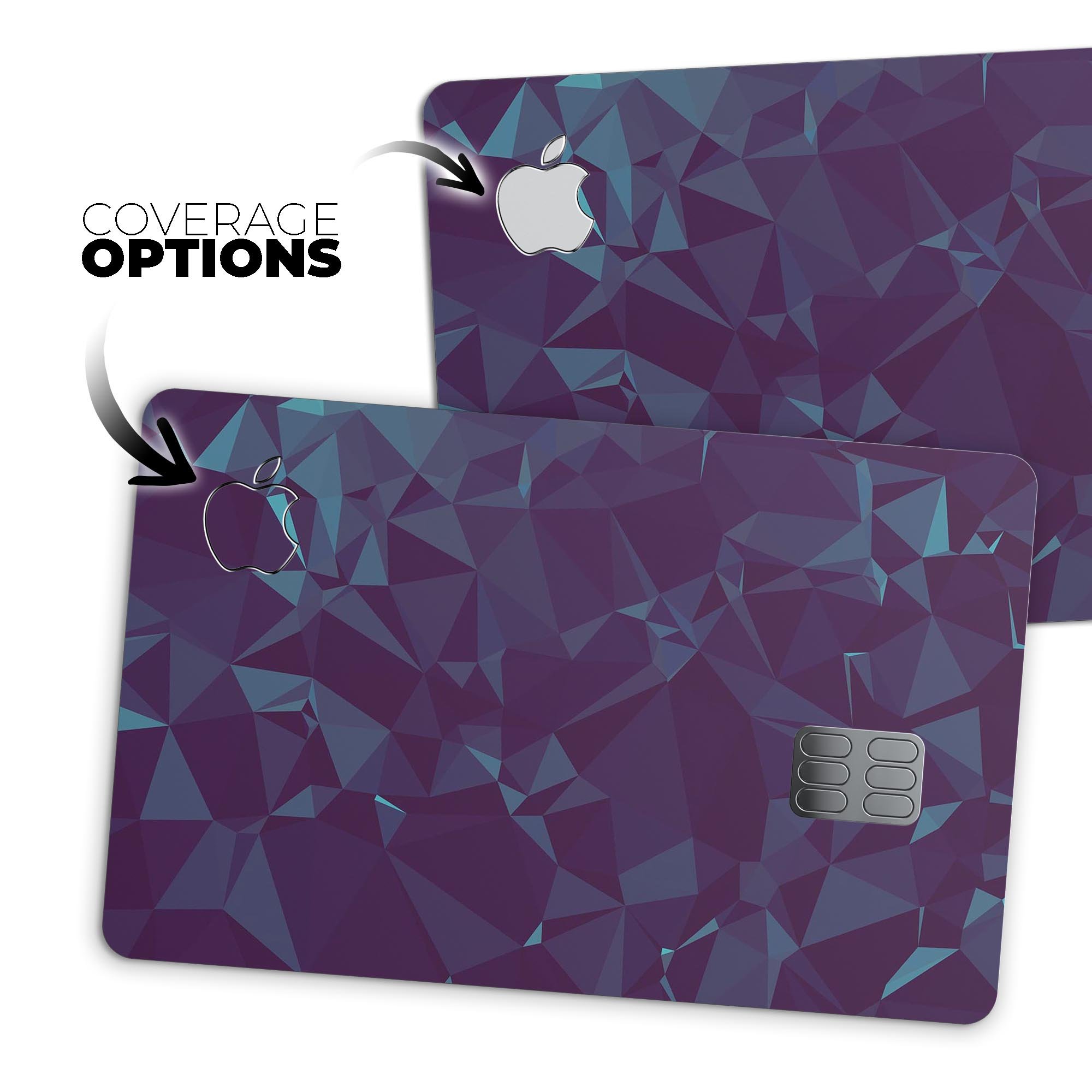 Dark Blue Geometric V15 skin decal for Apple Card, showcasing a stylish geometric design with premium finish.