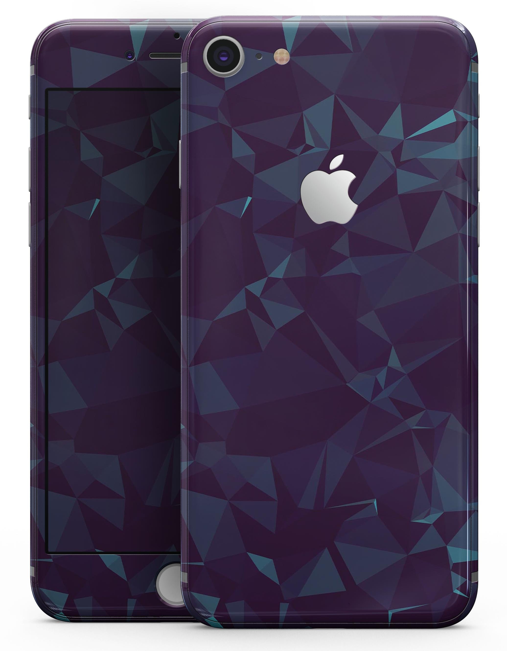 Dark Blue Geometric V15 skin for iPhone 8 and 8 Plus, showcasing a stylish geometric pattern on a sleek device.