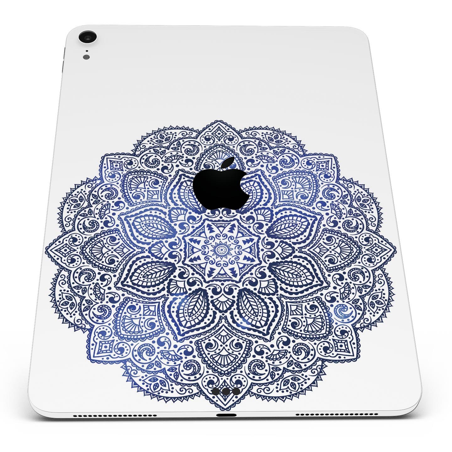 Dark Blue Indian Ornament skin decal for Apple iPad, showcasing intricate design and premium quality materials.