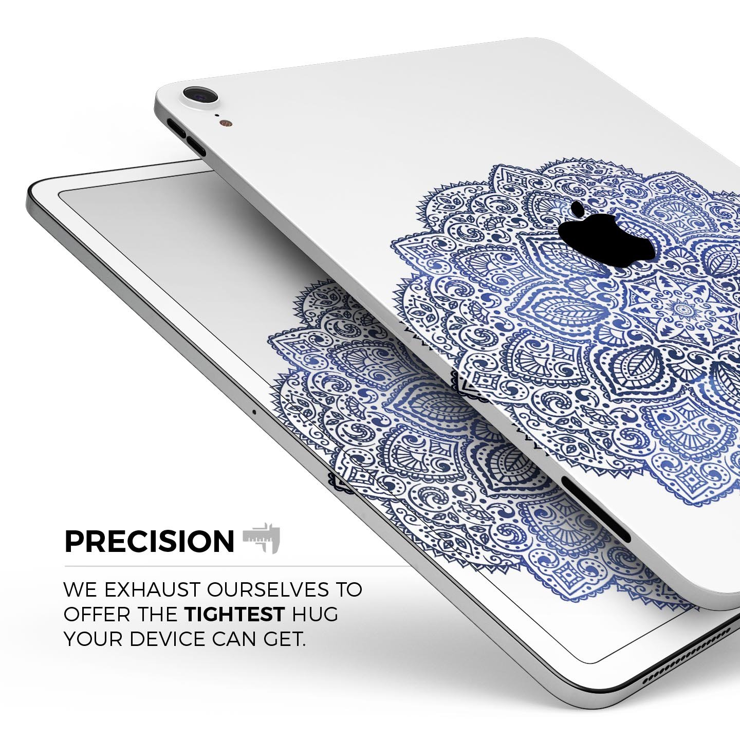Dark Blue Indian Ornament skin decal for Apple iPad, showcasing intricate design and premium quality materials.
