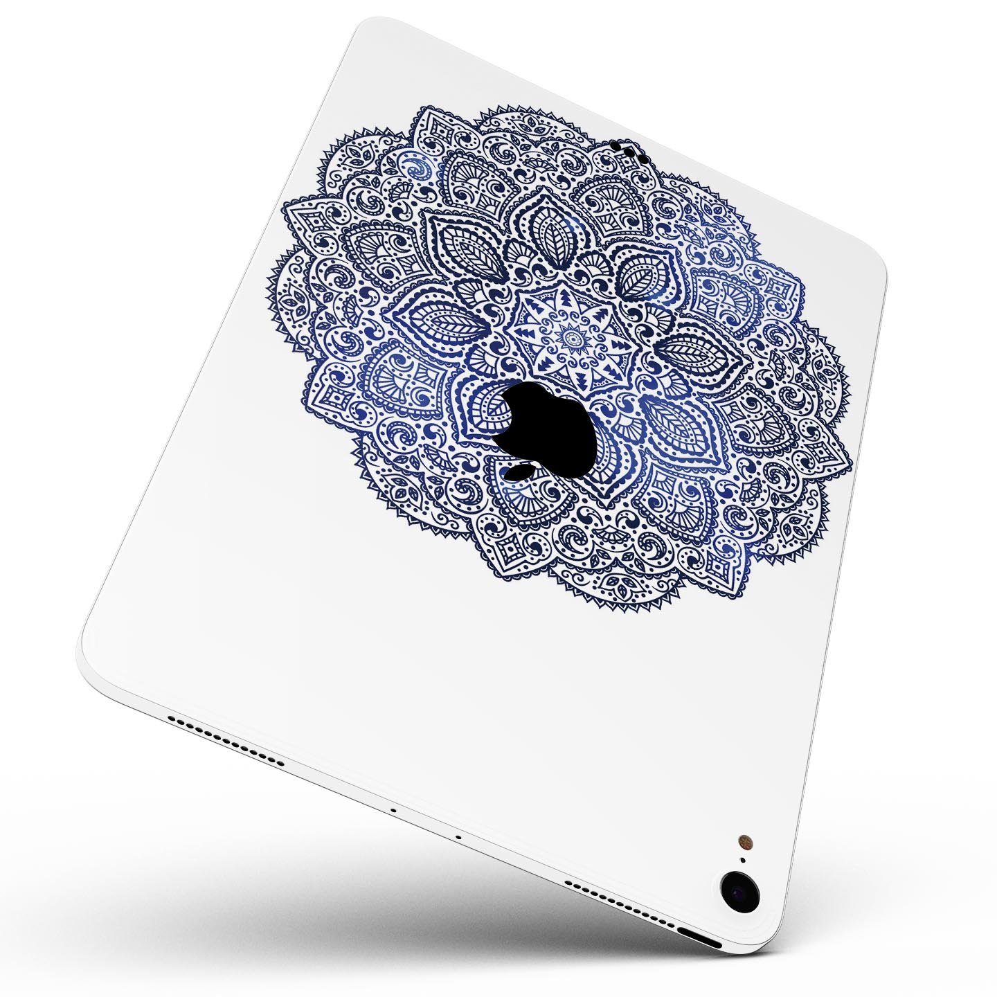 Dark Blue Indian Ornament skin decal for Apple iPad, showcasing intricate design and premium quality materials.