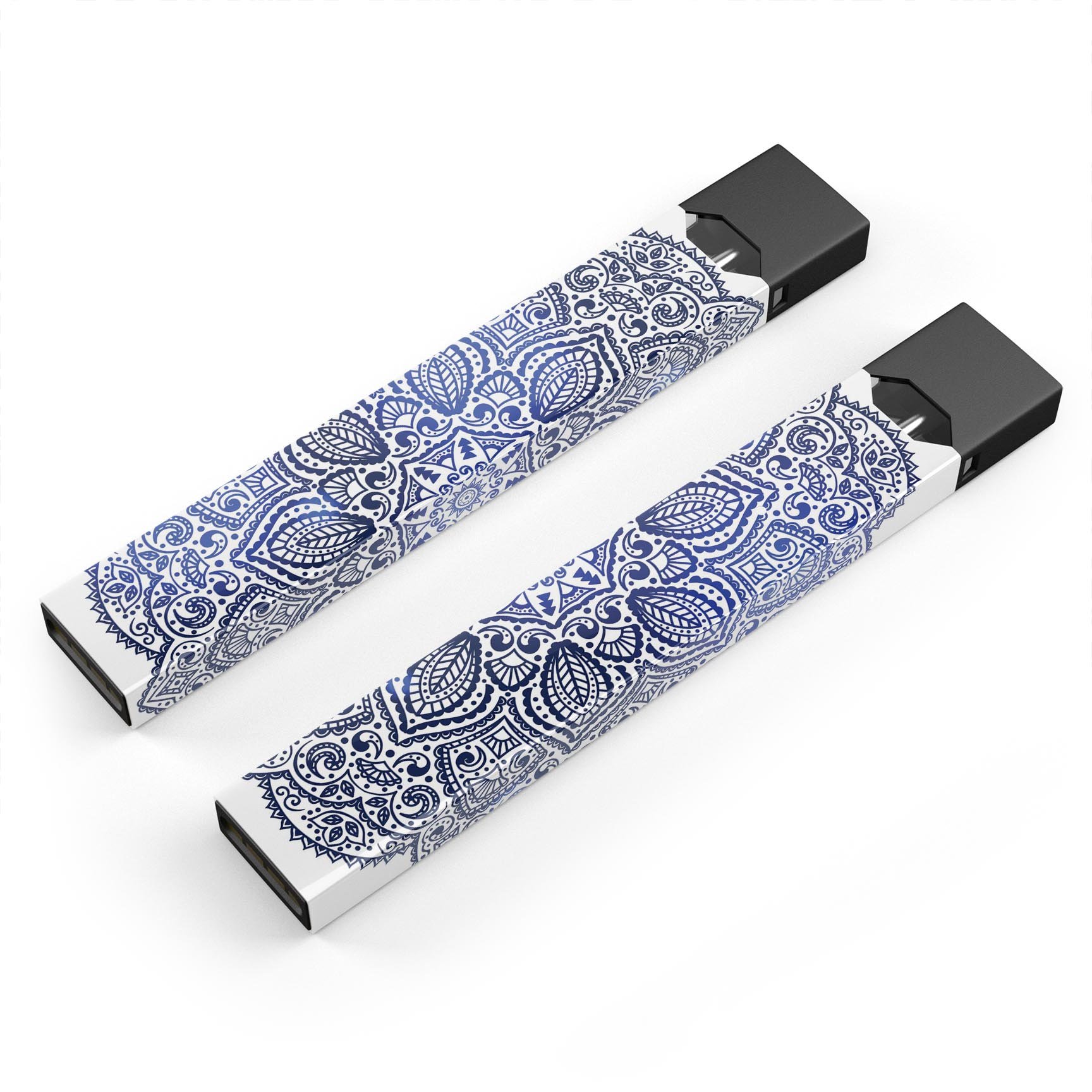 Dark Blue Indian Ornament skin-wrap sticker for JUUL device, showcasing intricate design and premium quality.