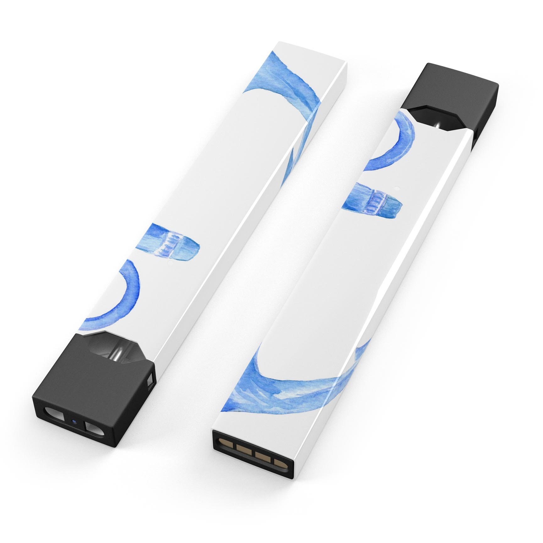 Dark Blue Watercolor Anchor skin wrap for JUUL device, featuring a vibrant design and protective lamination.