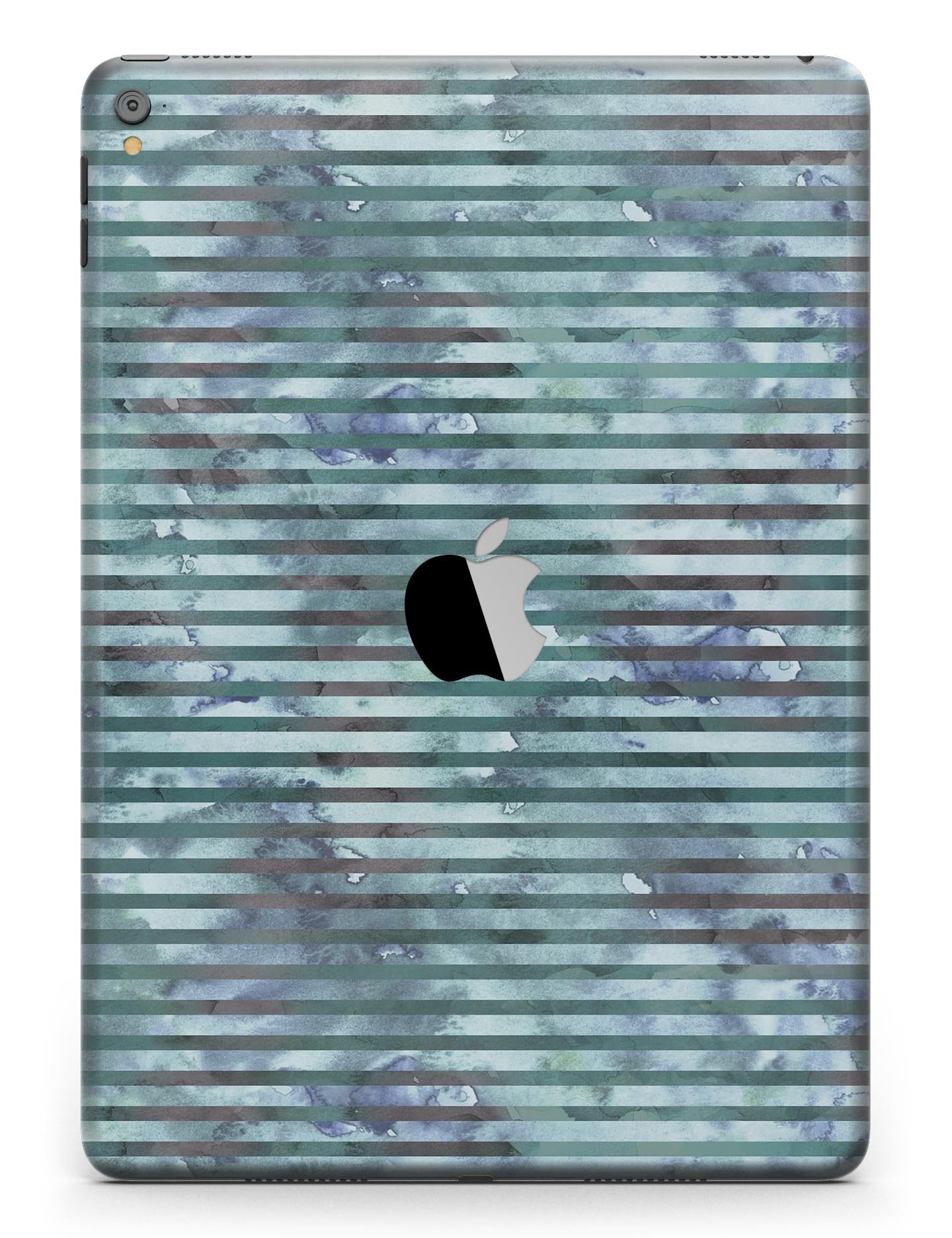 Dark blue watercolor stripes full body skin for iPad Pro, showcasing vibrant colors and a sleek design.