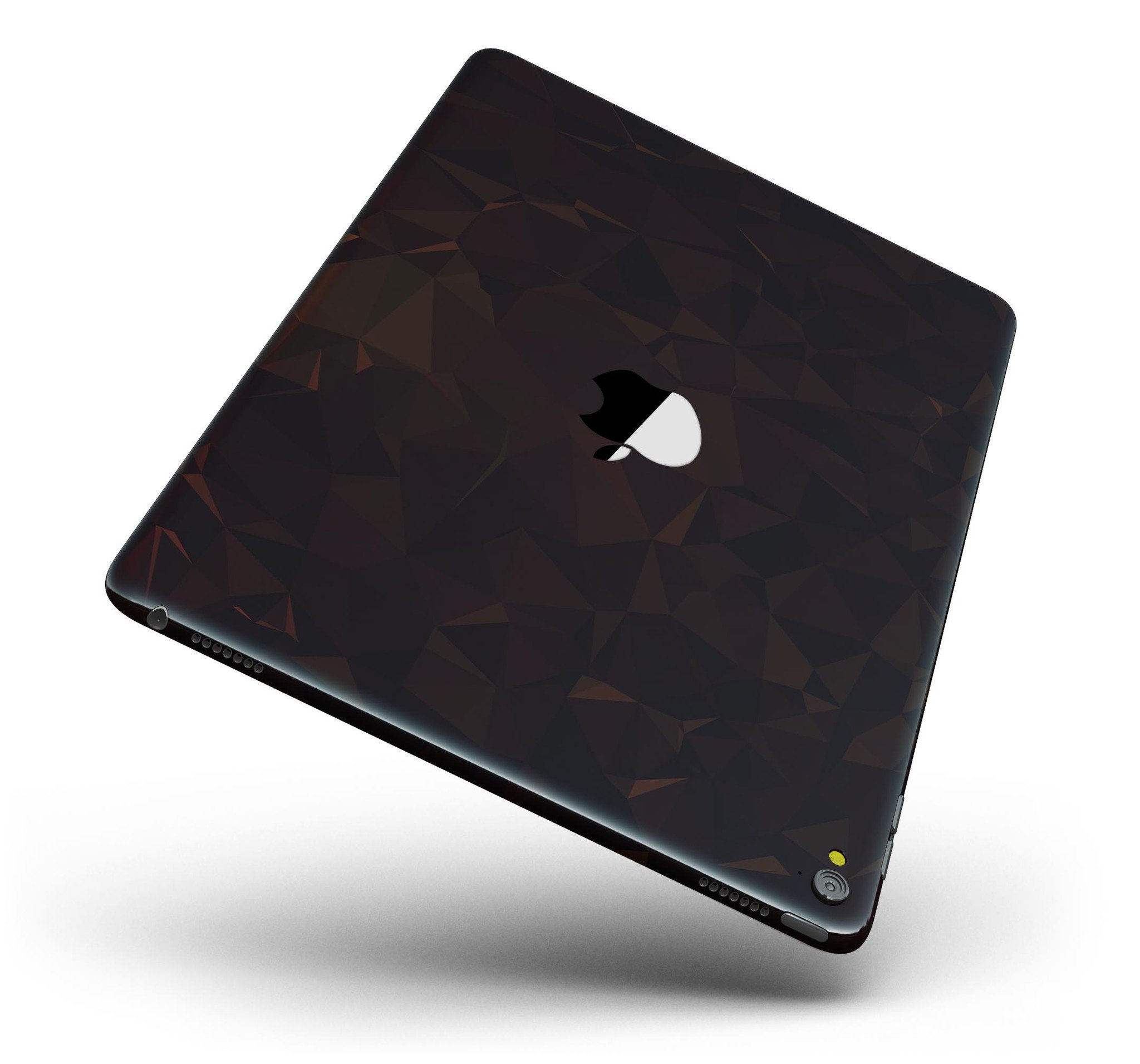 Dark copper abstract geometric shapes skin for iPad Pro, showcasing a stylish design that fits perfectly on the device.