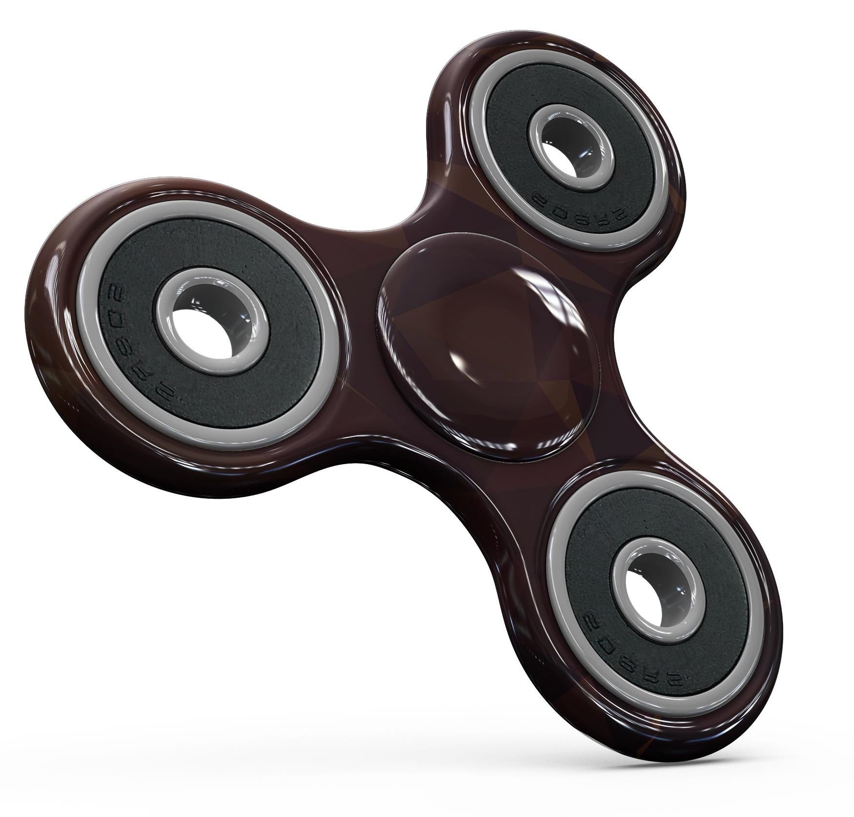 Dark Copper Abstract Geometric Shapes skin for fidget spinner, showcasing a unique design and premium vinyl material.
