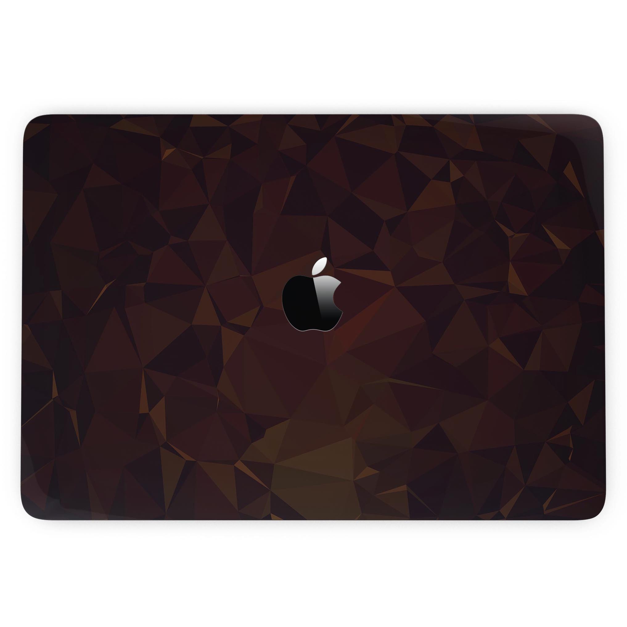 Dark Copper Abstract Geometric Shapes skin for MacBook Pro with Touch Bar, showcasing a stylish design that protects the device.