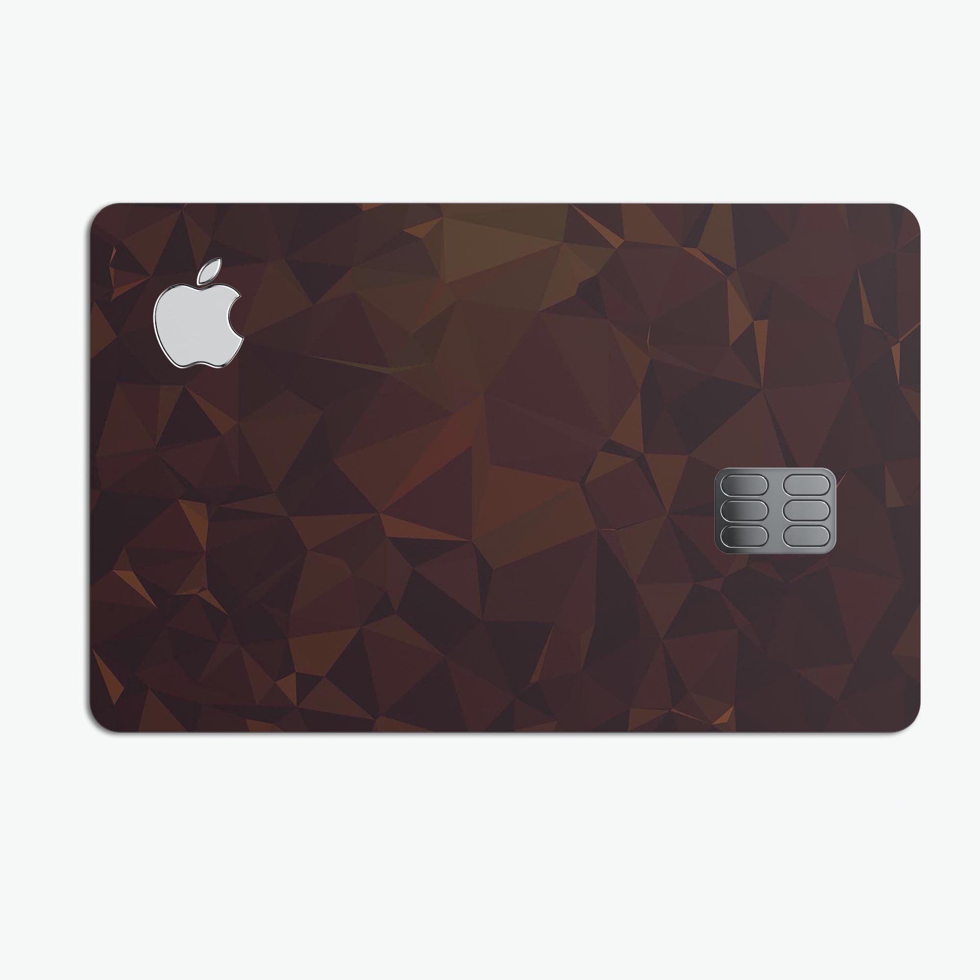 Dark Copper Abstract Geometric Shapes decal for Apple Card, showcasing a stylish design with geometric patterns.
