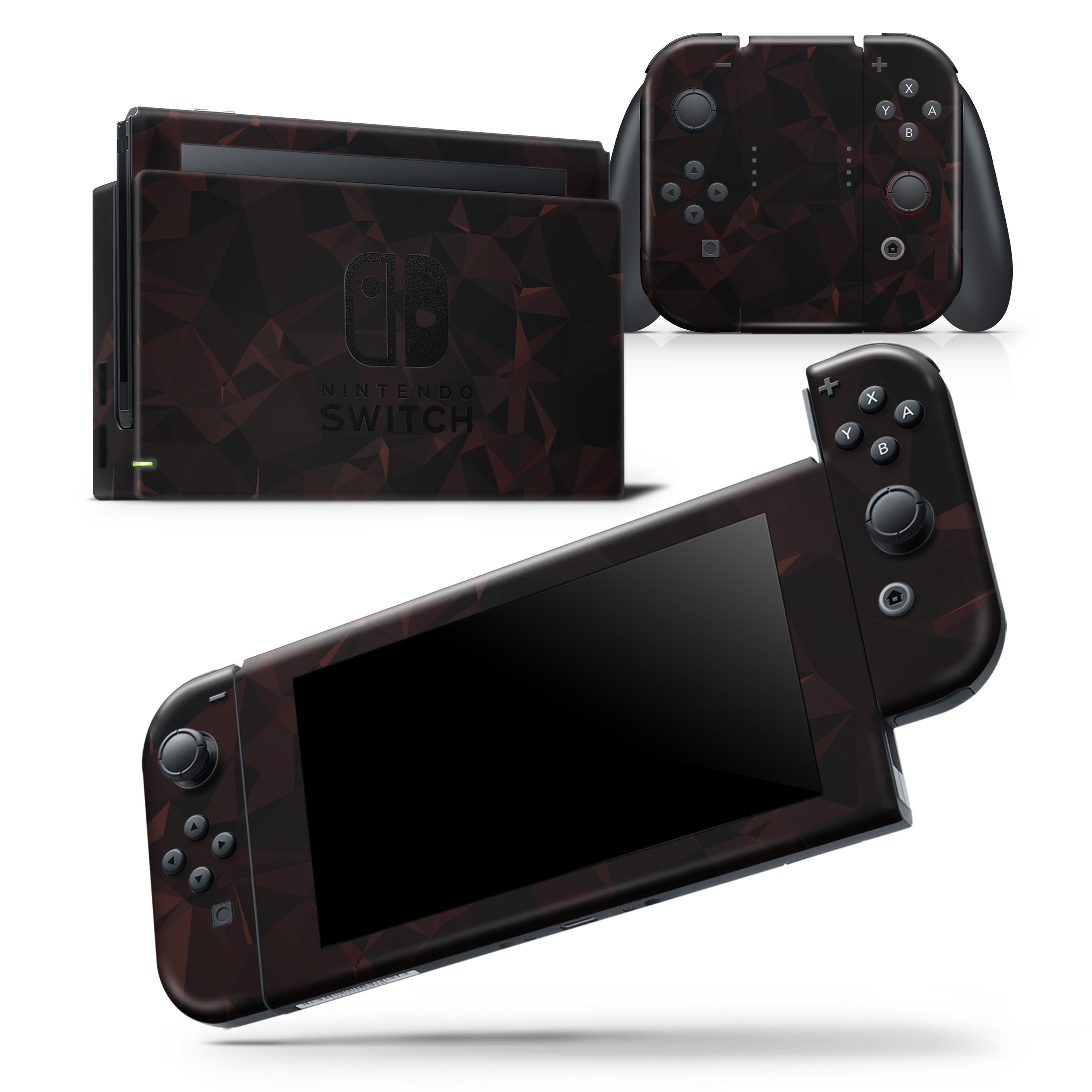 Dark Geometric V1 skin wrap decal for Nintendo Switch Lite, showcasing a stylish geometric design that fits snugly on the console.
