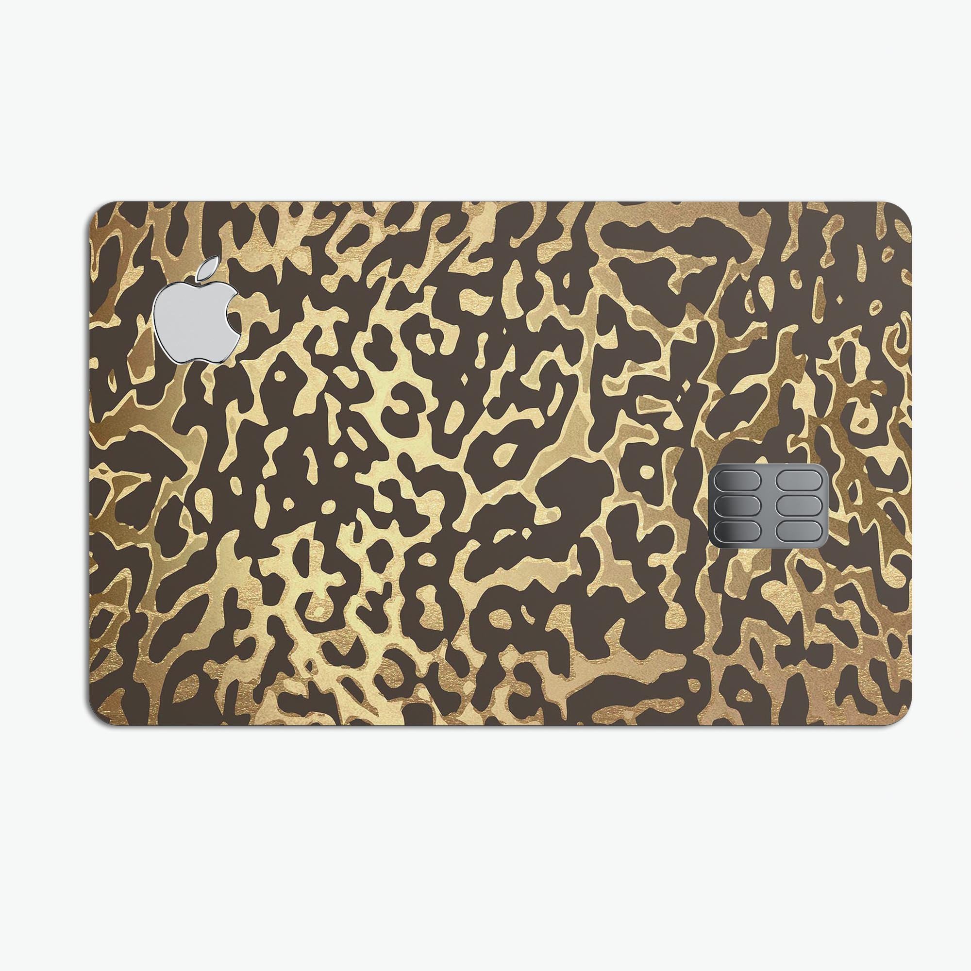 Dark Gold Flaked Animal v1 decal skin for Apple Card, showcasing premium vinyl material and stylish design.
