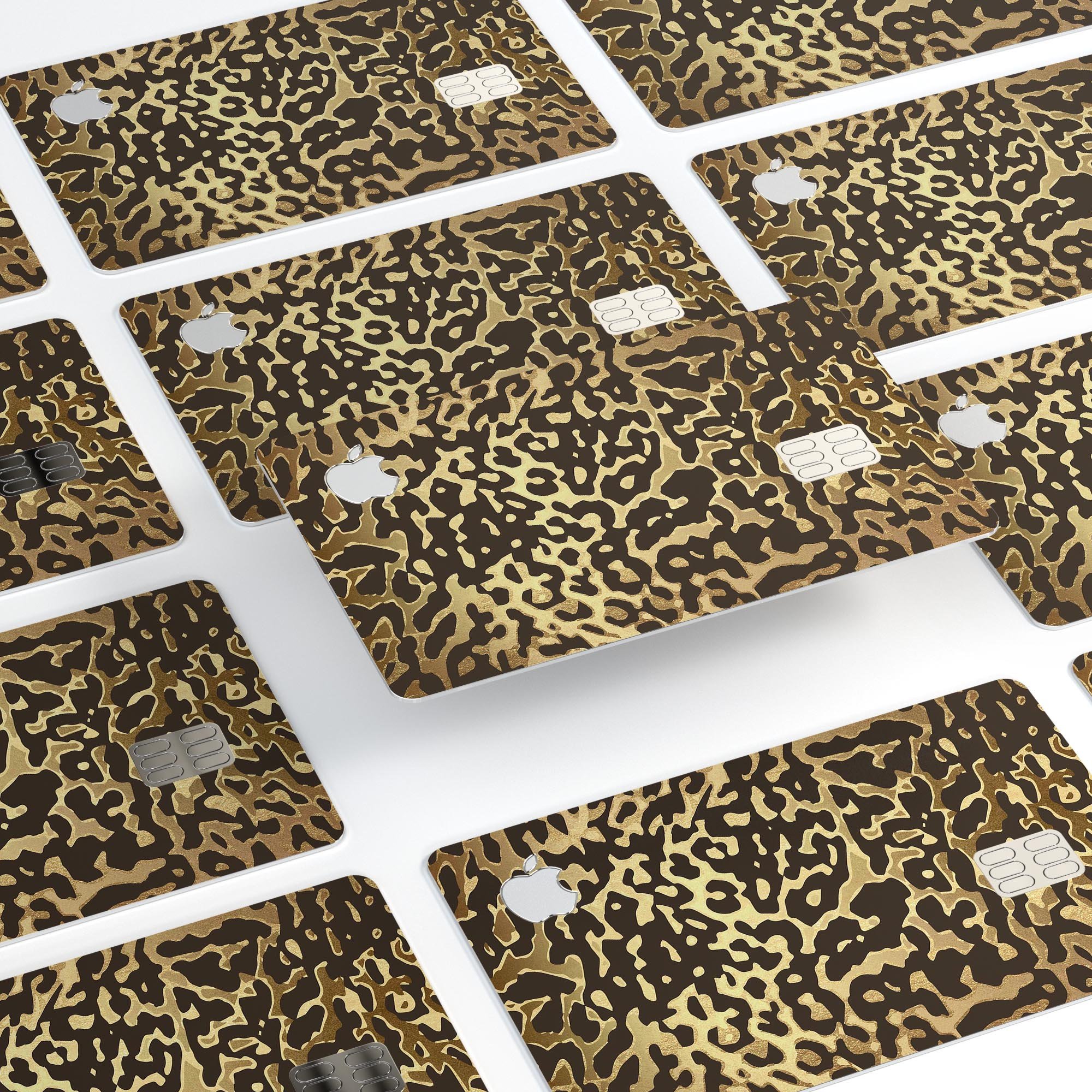 Dark Gold Flaked Animal v1 decal skin for Apple Card, showcasing premium vinyl material and stylish design.