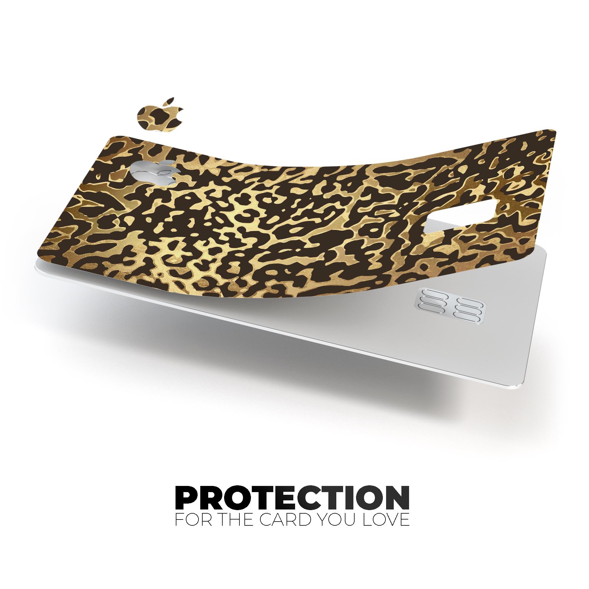 Dark Gold Flaked Animal v1 decal skin for Apple Card, showcasing premium vinyl material and stylish design.