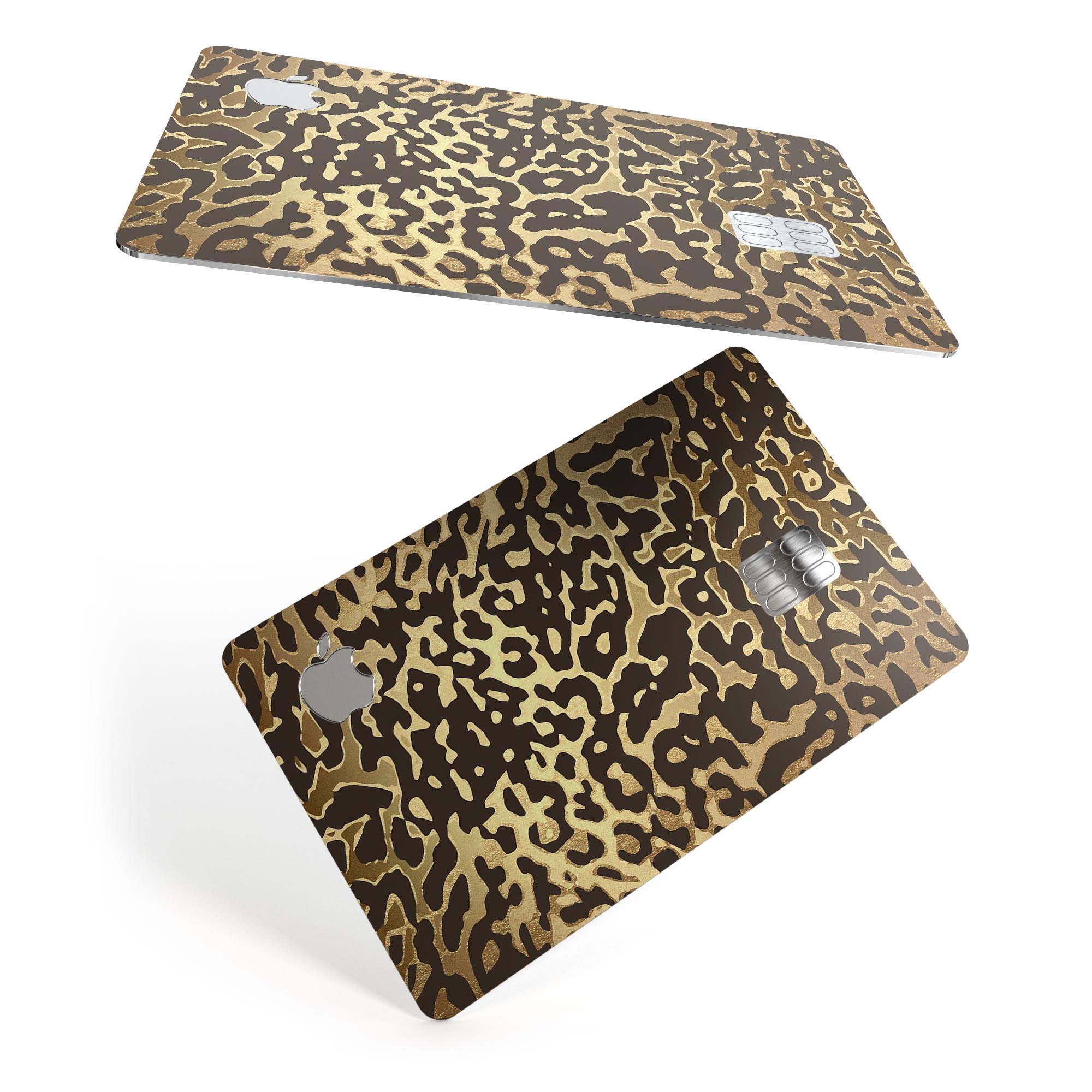 Dark Gold Flaked Animal v1 decal skin for Apple Card, showcasing premium vinyl material and stylish design.