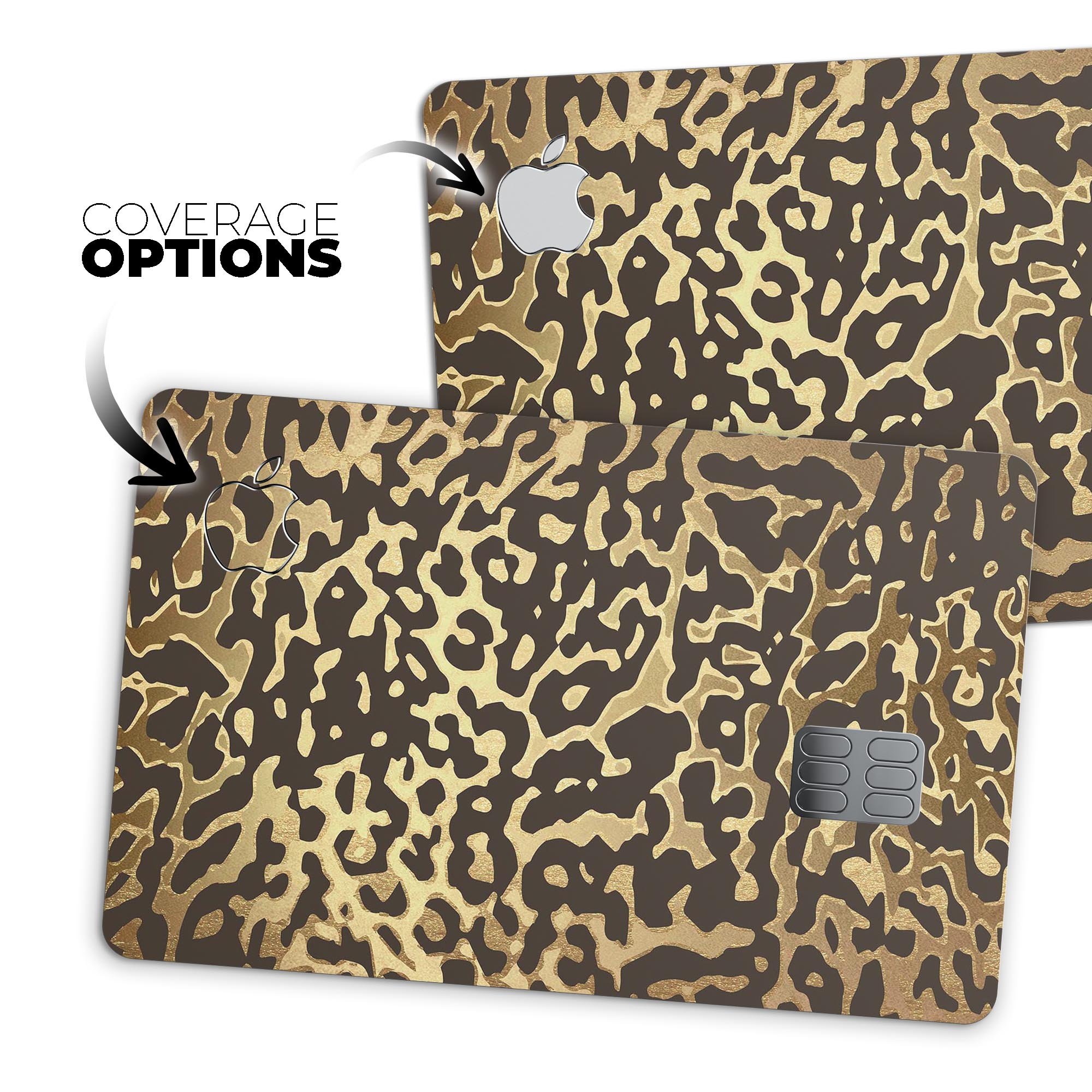 Dark Gold Flaked Animal v1 decal skin for Apple Card, showcasing premium vinyl material and stylish design.