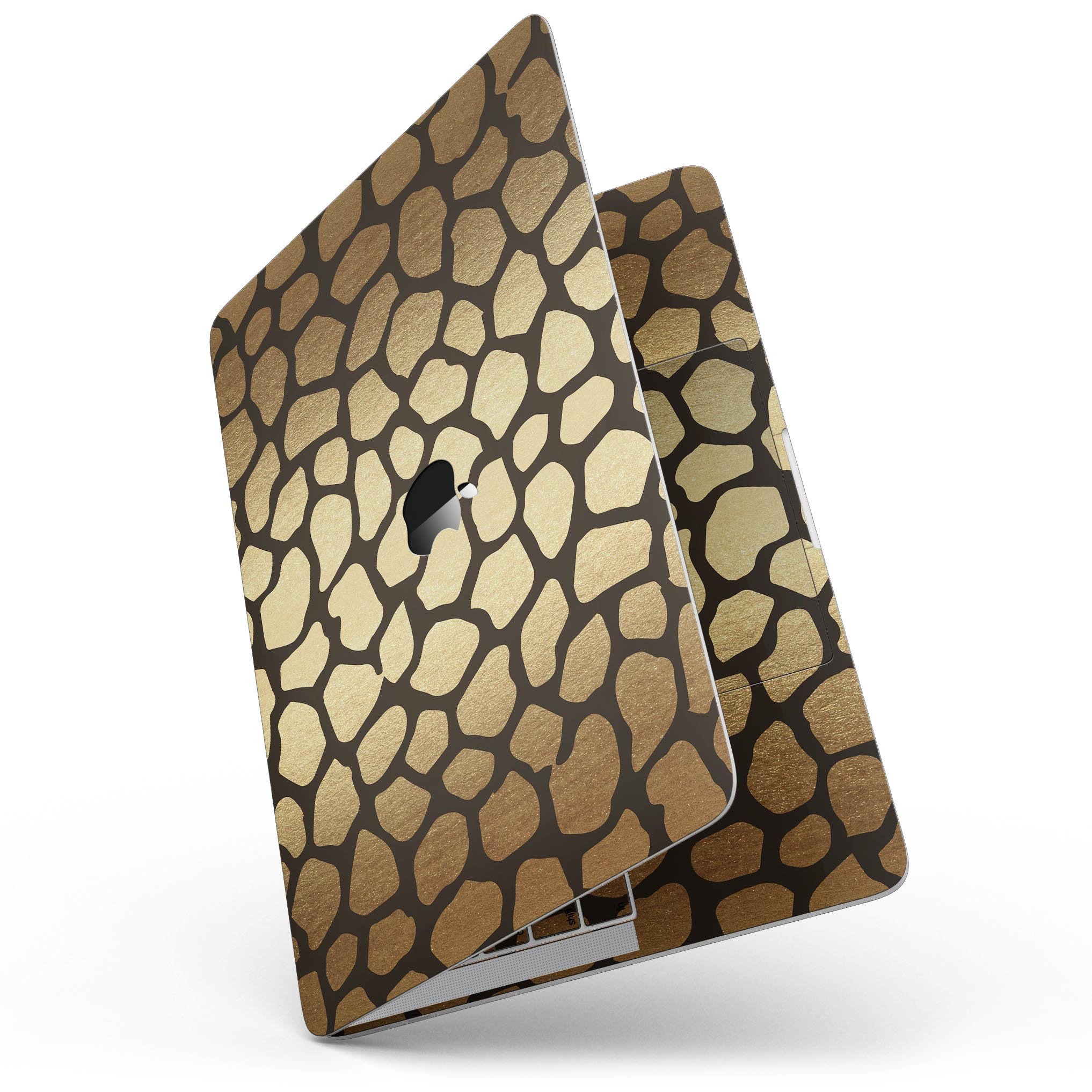 Dark Gold Flaked Skin for 13" MacBook Pro without Touch Bar, showcasing a stylish design and premium quality vinyl material.