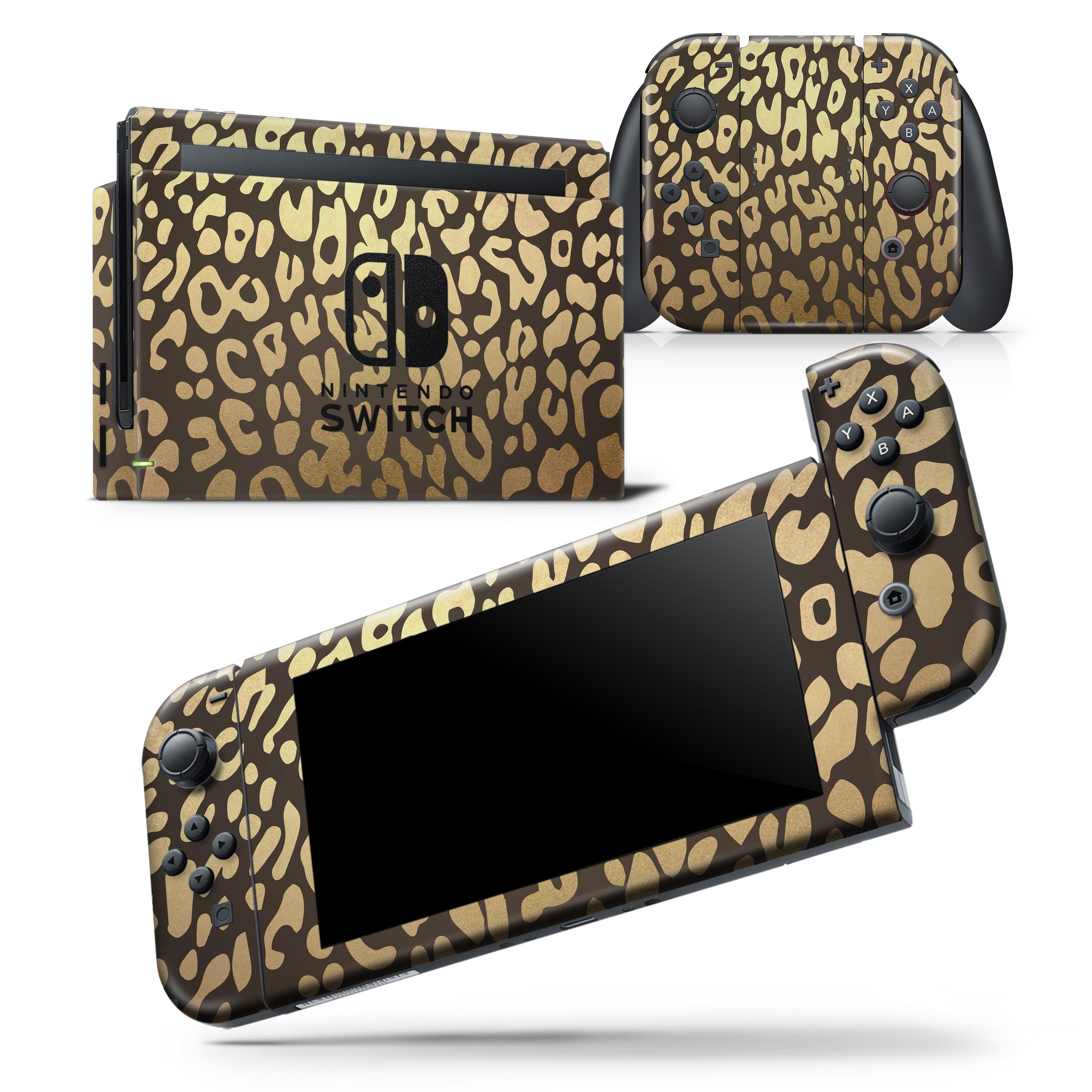 Dark Gold Flaked Skin Wrap Decal for Nintendo Switch Lite, showcasing a stylish design that fits snugly on the console and controllers.