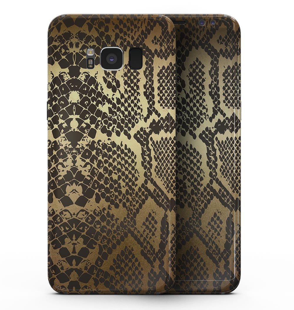 Dark Gold Flaked Animal skin kit for Samsung Galaxy S8, showcasing a stylish design with a premium finish.