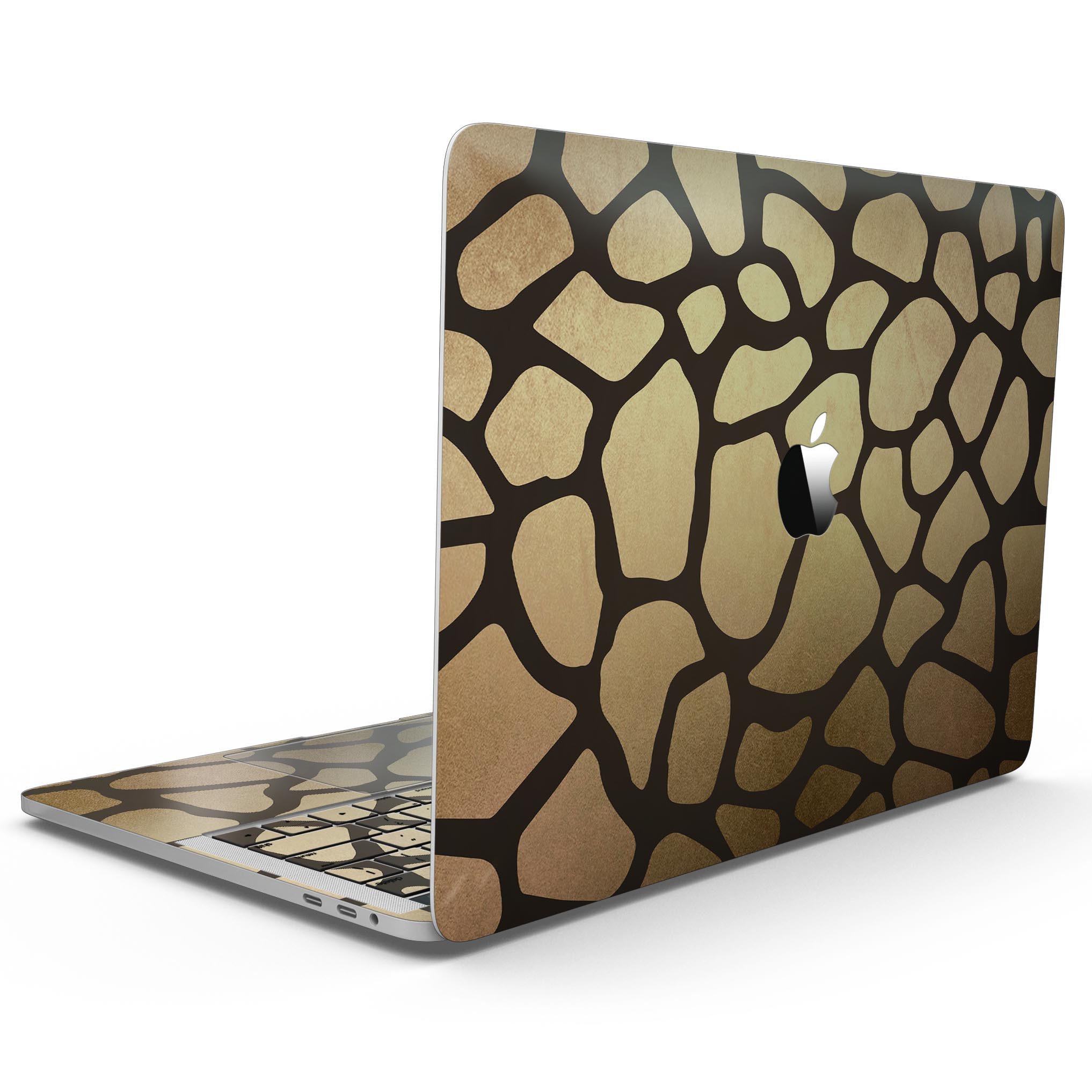 Dark Gold Flaked Skin for 13" MacBook Pro without Touch Bar, showcasing a stylish design and premium vinyl material.