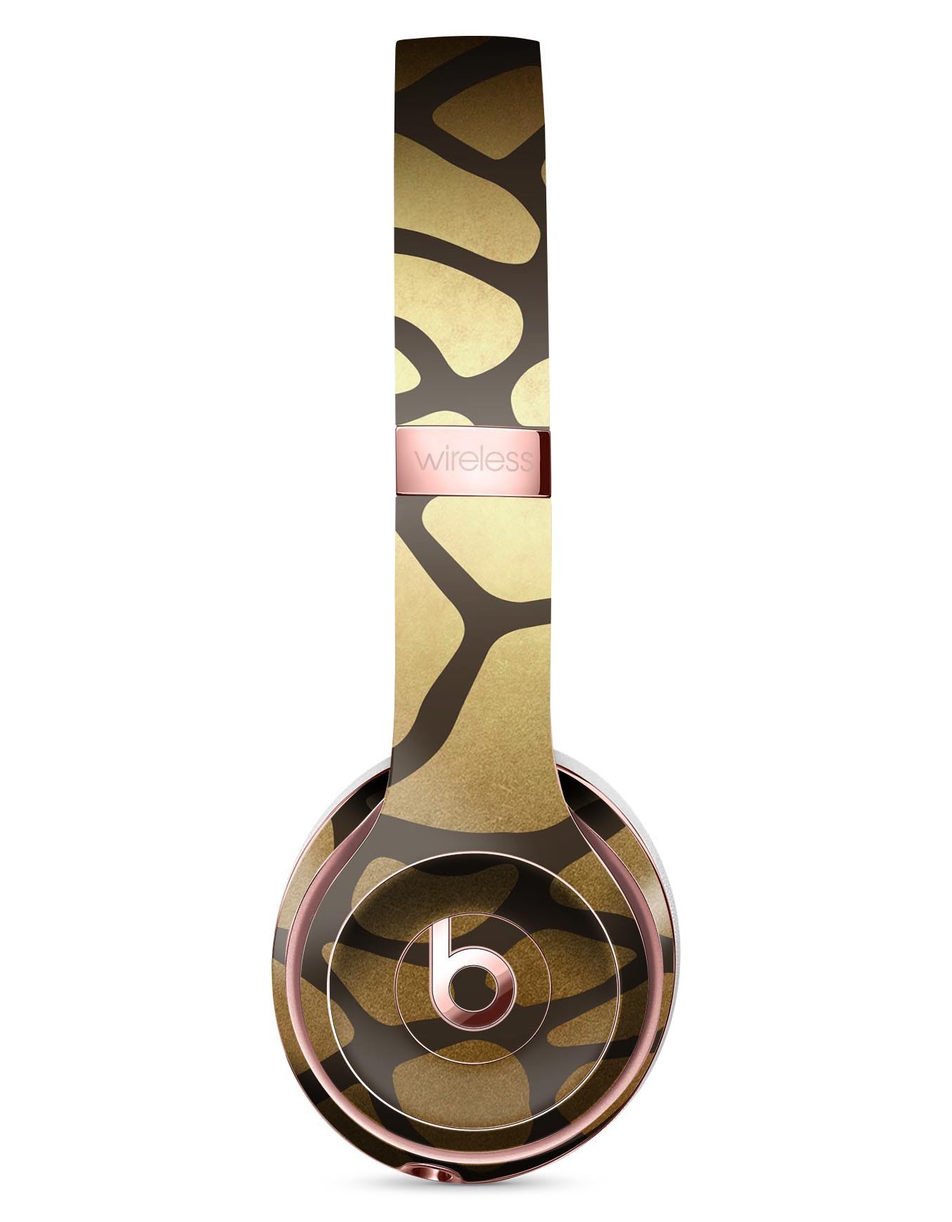 Dark Gold Flaked Full-Body Skin Kit for Beats by Dre Solo 3 Wireless Headphones, showcasing a stylish design and premium vinyl material.