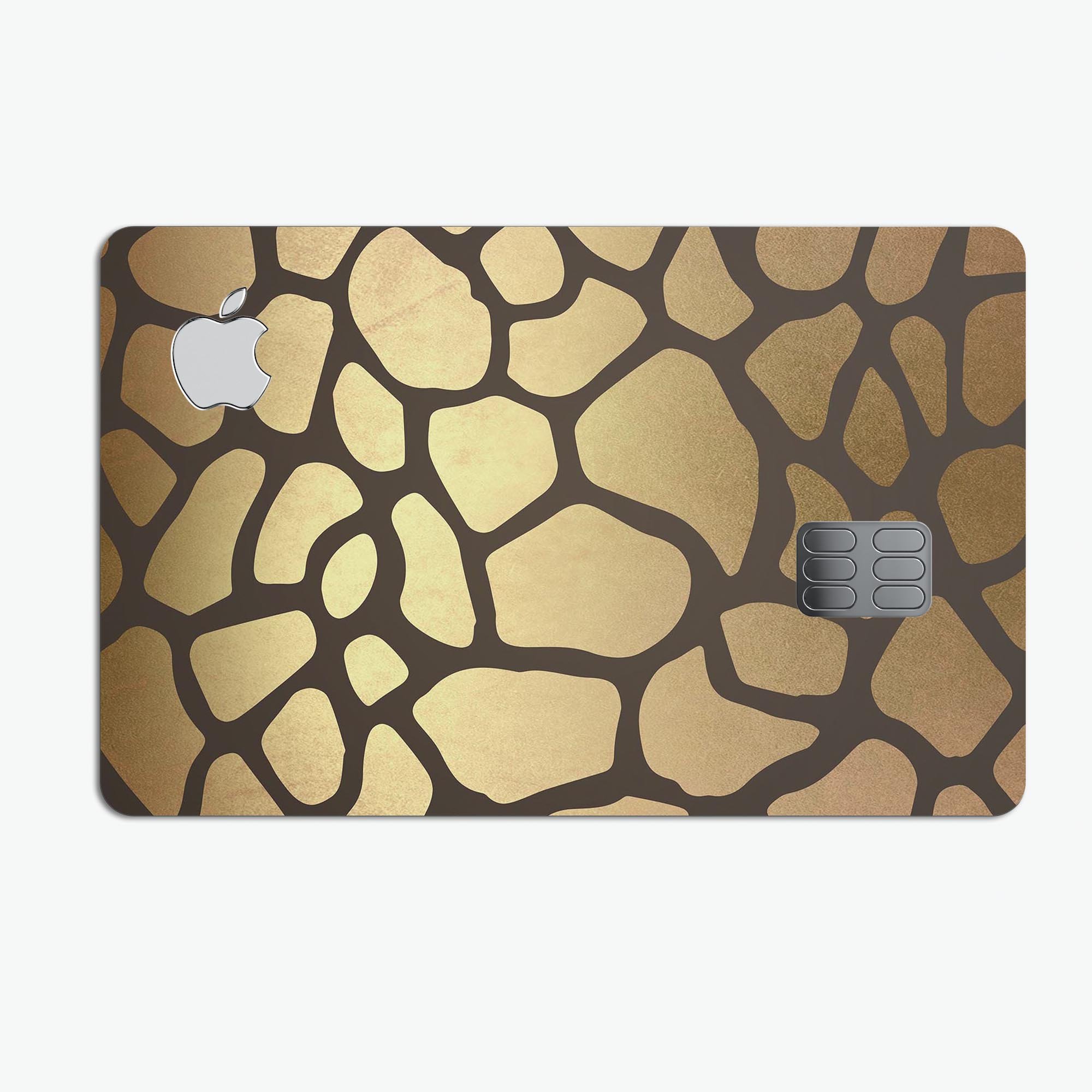 Dark Gold Flaked Animal v5 decal skin for Apple Card, showcasing premium vinyl material and stylish design.