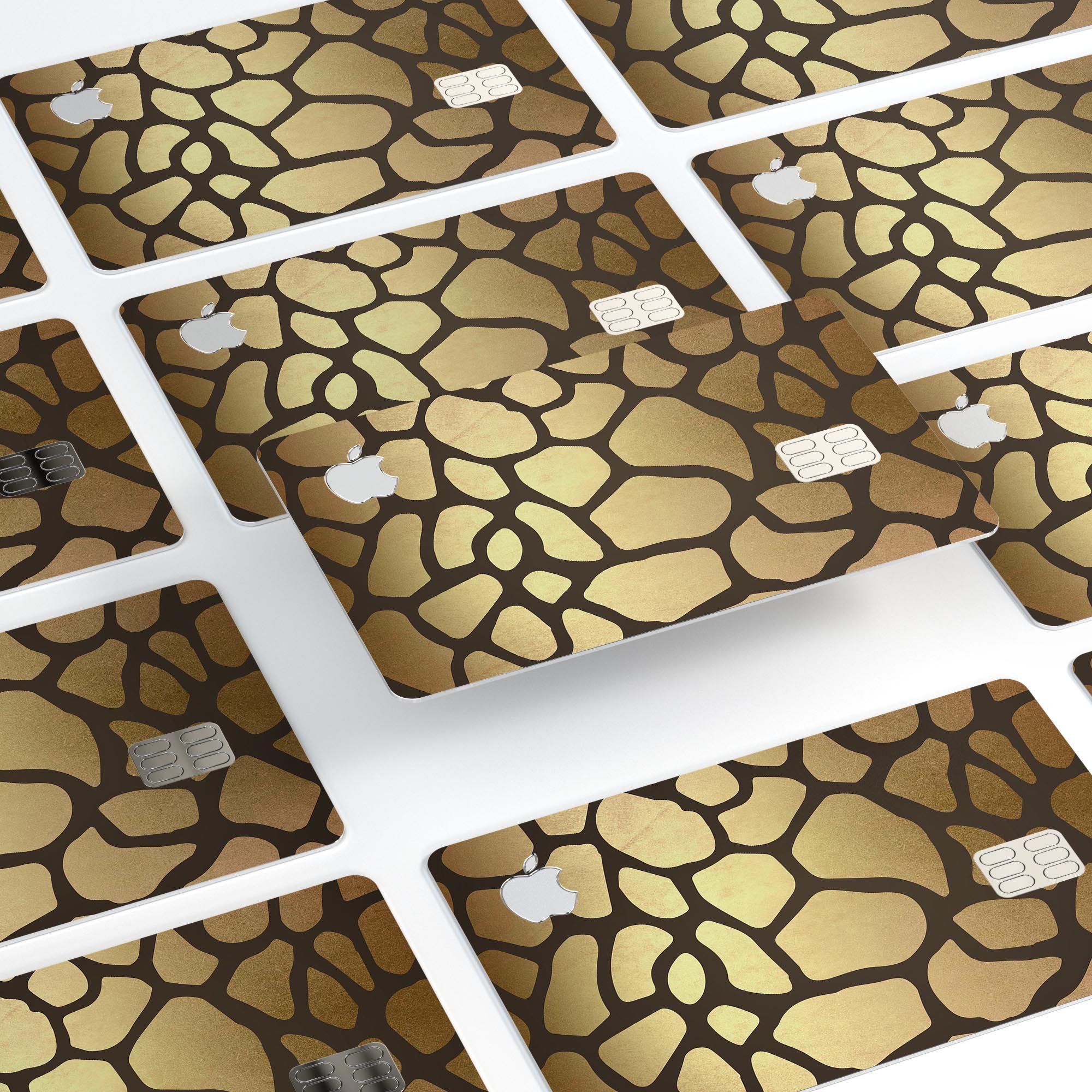 Dark Gold Flaked Animal v5 decal skin for Apple Card, showcasing premium vinyl material and stylish design.