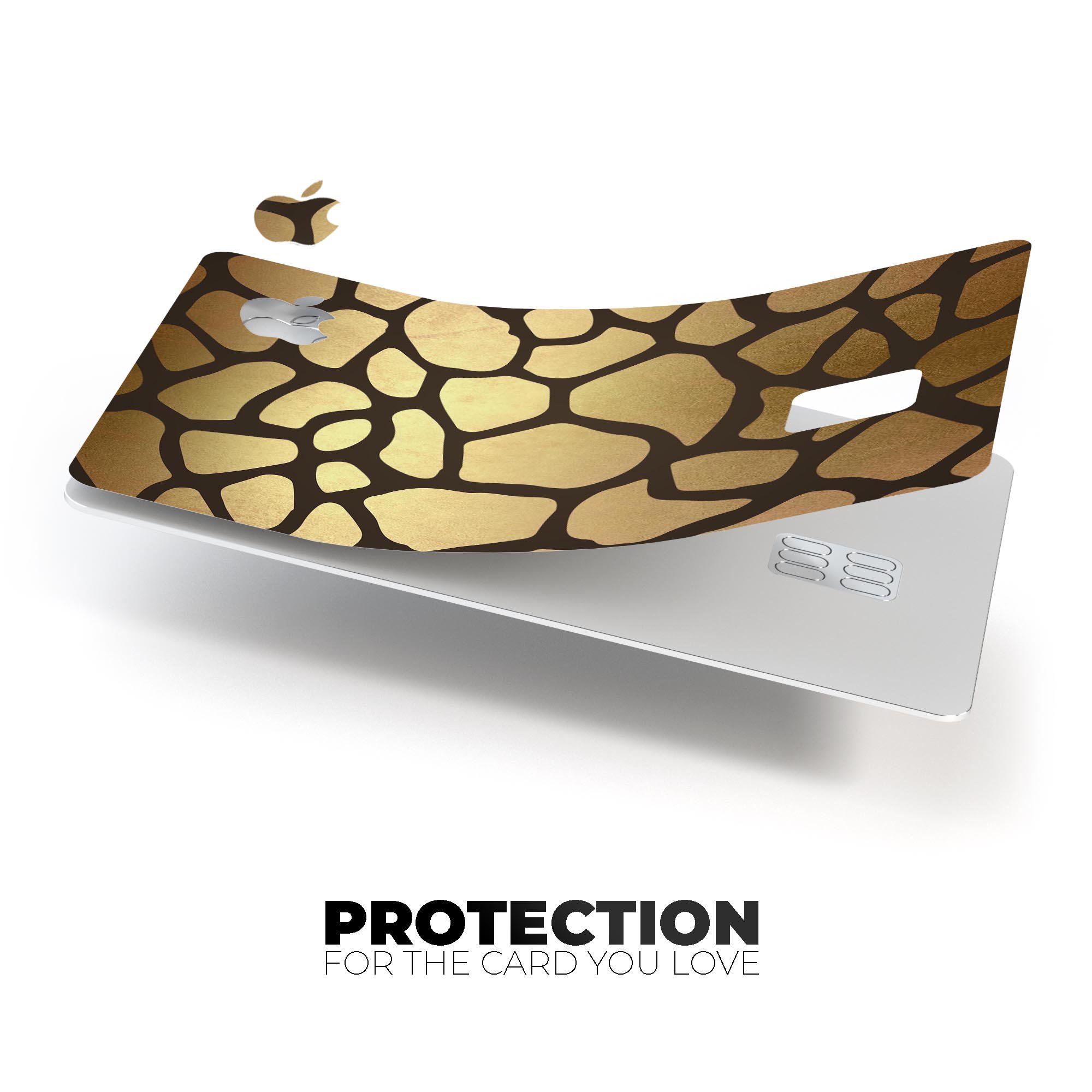 Dark Gold Flaked Animal v5 decal skin for Apple Card, showcasing premium vinyl material and stylish design.