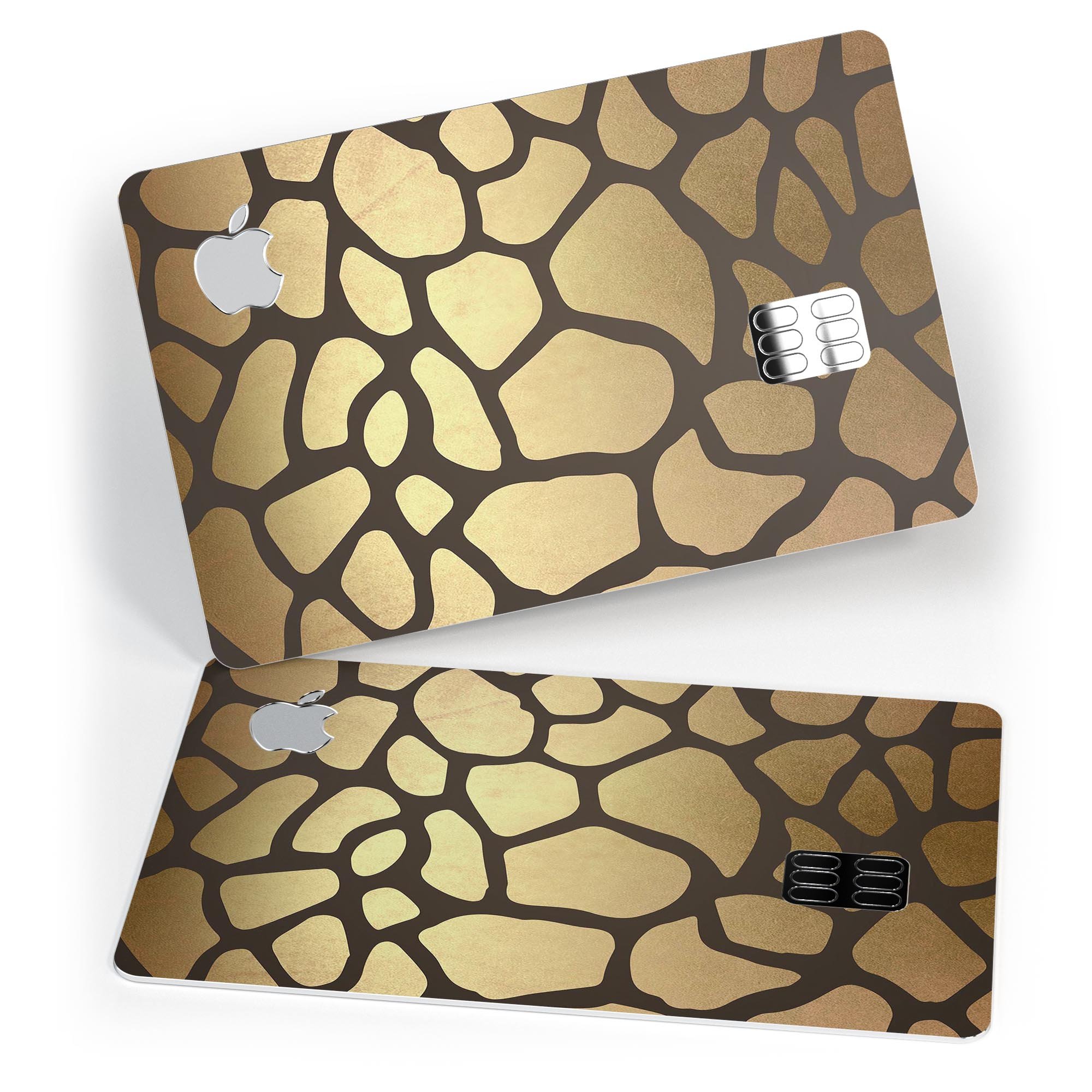 Dark Gold Flaked Animal v5 decal skin for Apple Card, showcasing premium vinyl material and stylish design.