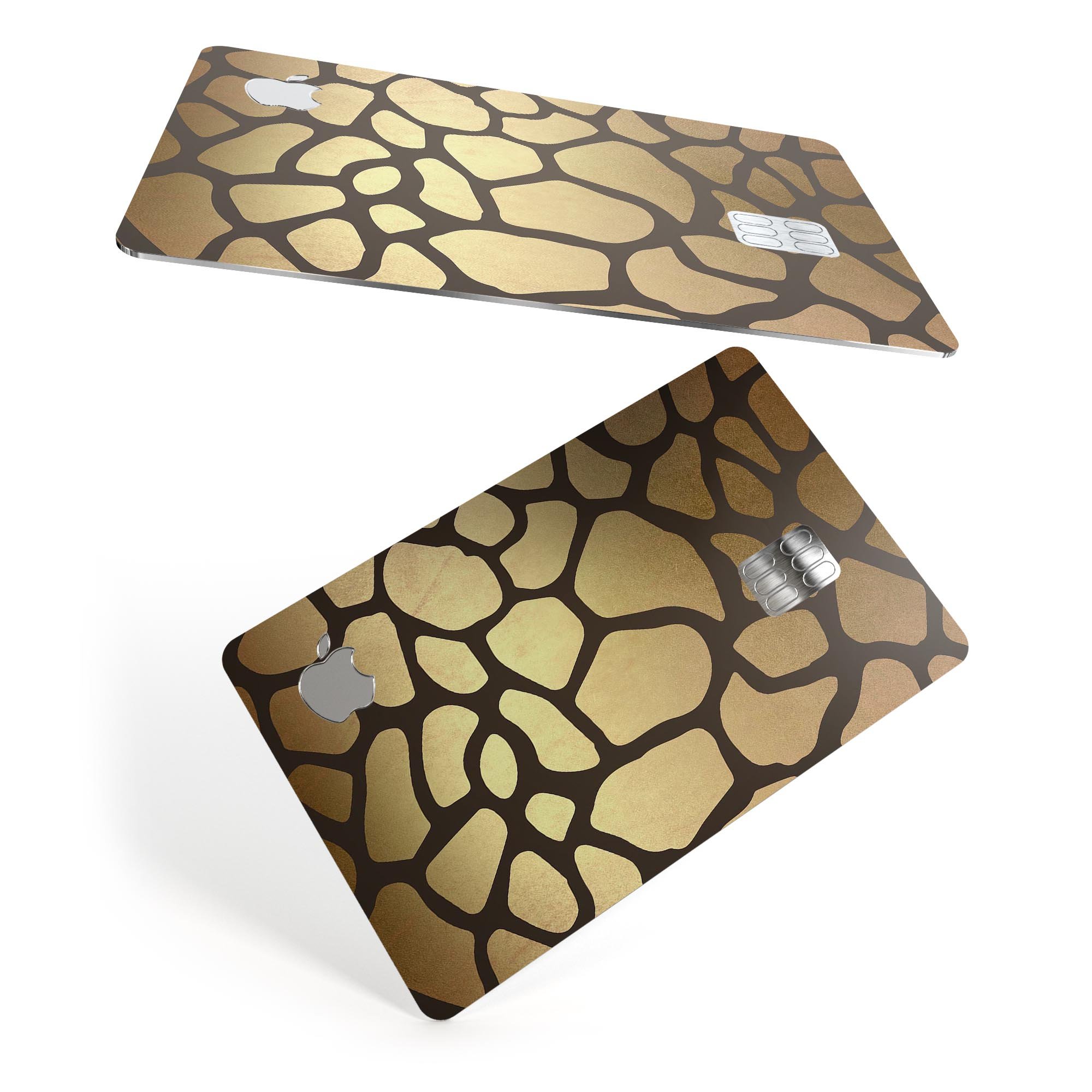 Dark Gold Flaked Animal v5 decal skin for Apple Card, showcasing premium vinyl material and stylish design.