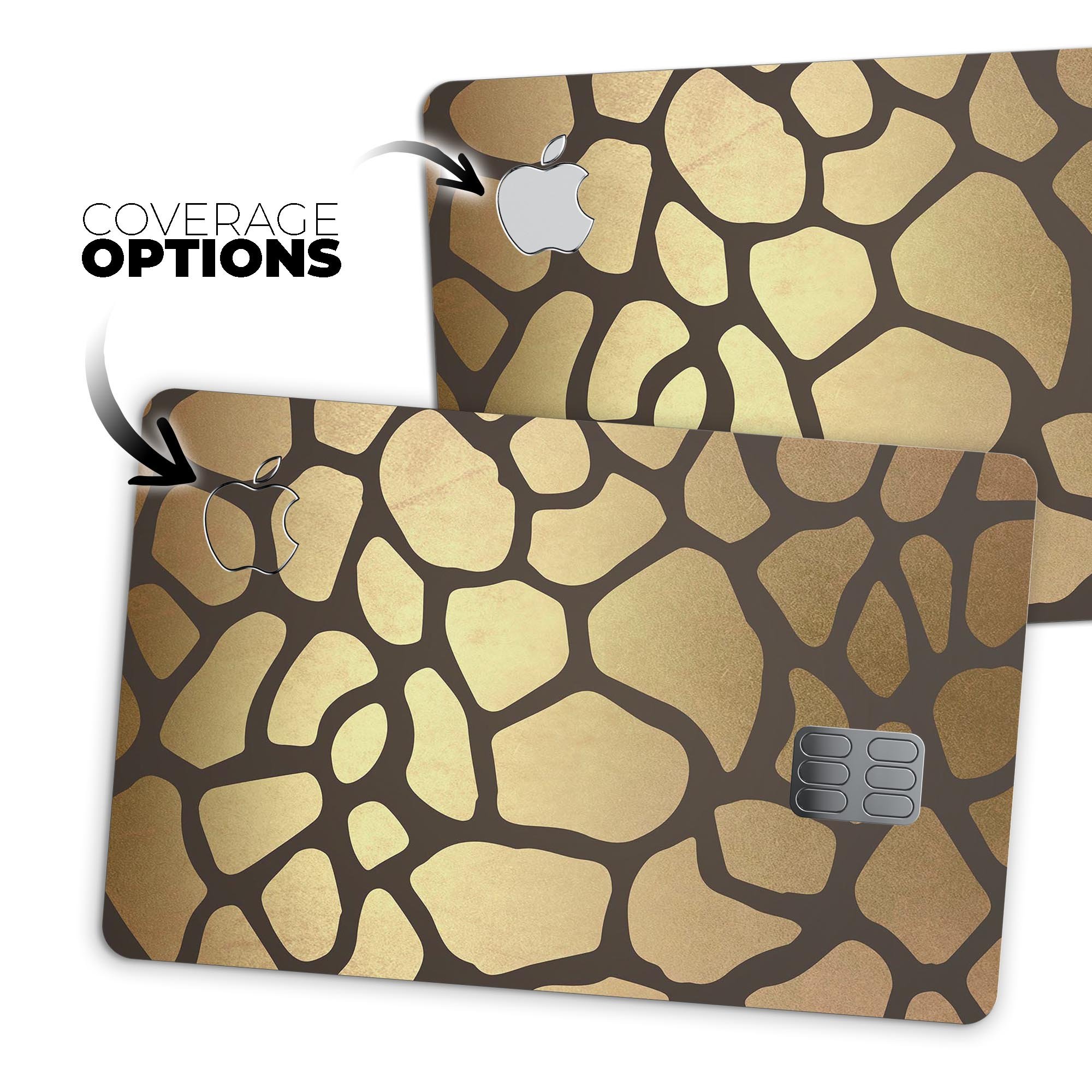 Dark Gold Flaked Animal v5 decal skin for Apple Card, showcasing premium vinyl material and stylish design.