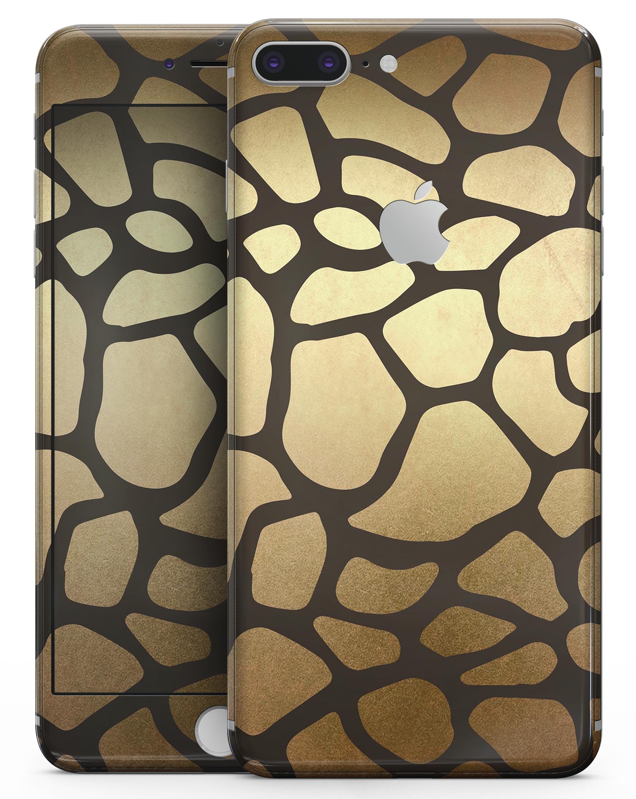 Dark Gold Flaked Skin-Kit for iPhone 8 and 8 Plus, showcasing a stylish design with a premium finish.