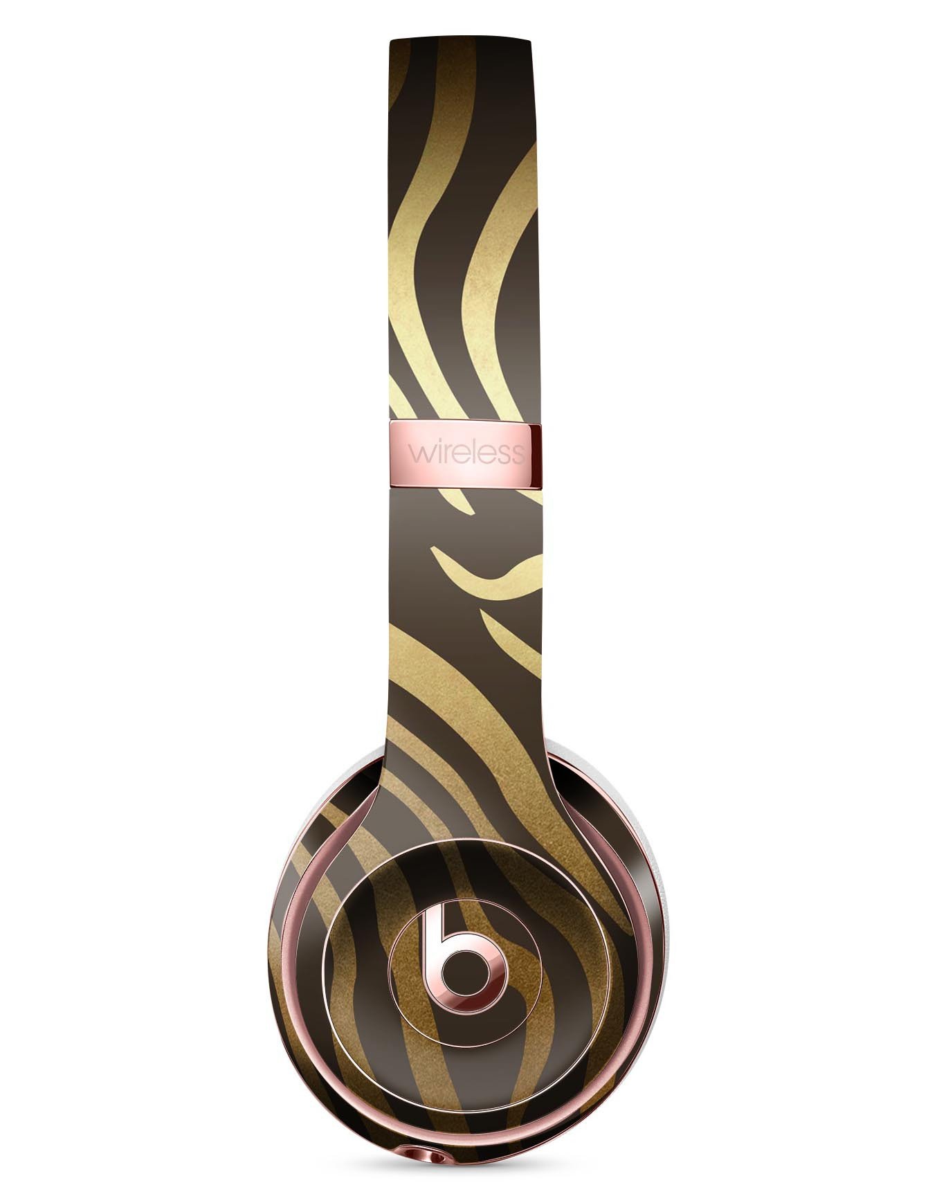 Dark Gold Flaked Animal v6 Full-Body Skin Kit for Beats by Dre Solo 3 Wireless Headphones, showcasing premium vinyl design.