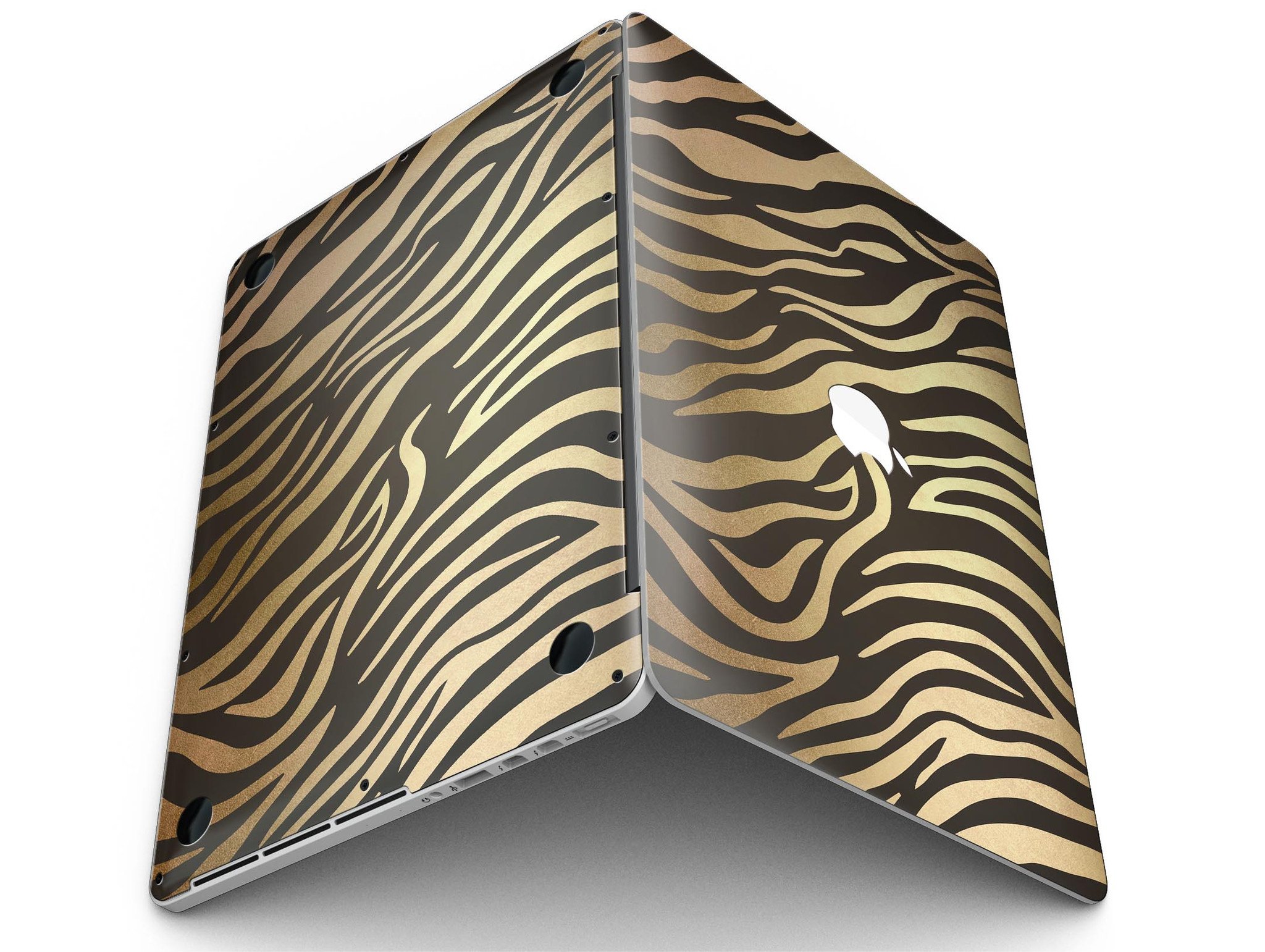 Dark Gold Flaked Animal v6 skin for MacBook Pro with Retina Display, showcasing a stylish design that protects the device.
