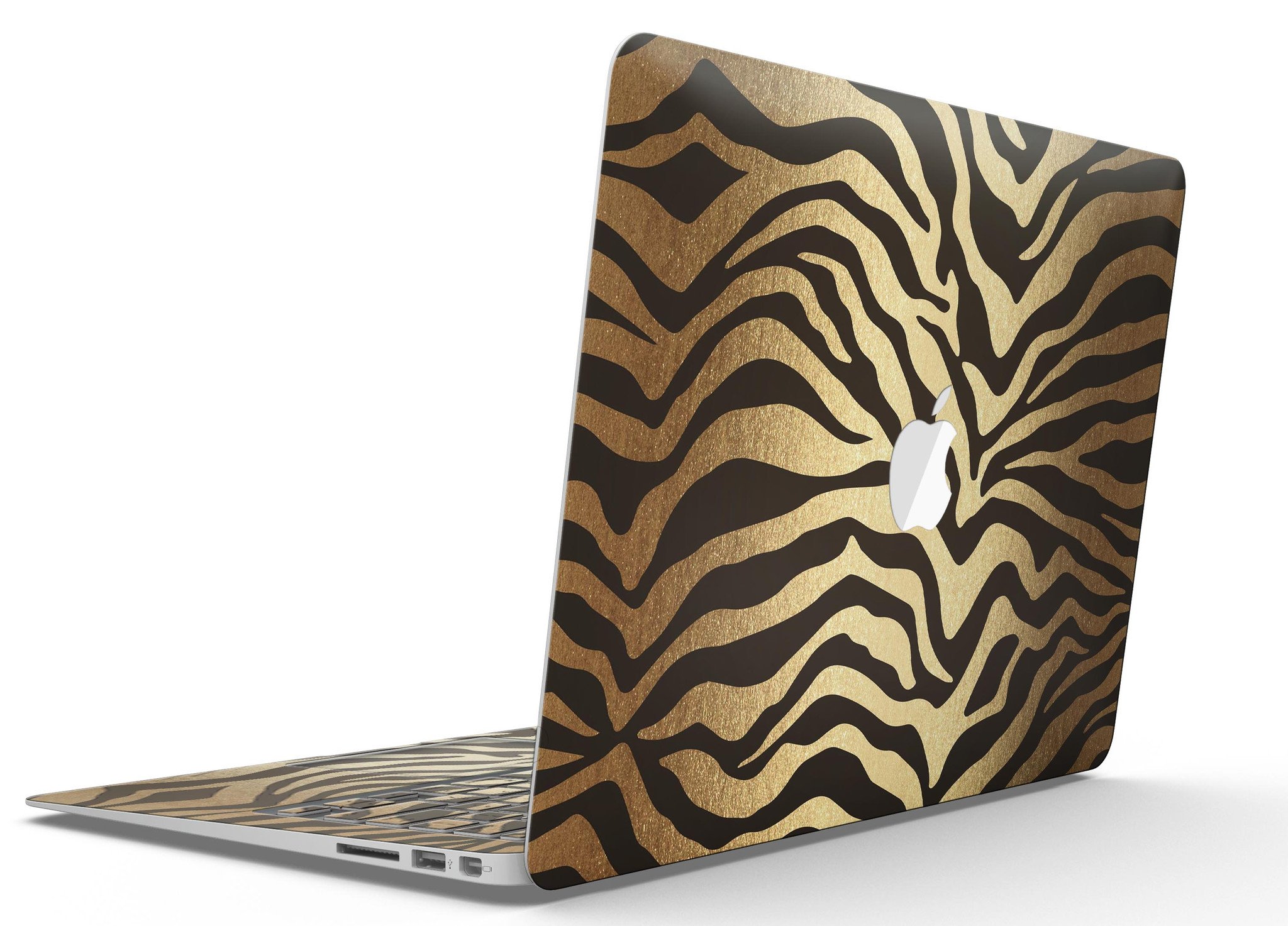 Dark Gold Flaked Animal v7 MacBook Air Skin Kit showcasing a stylish design with premium vinyl finish.