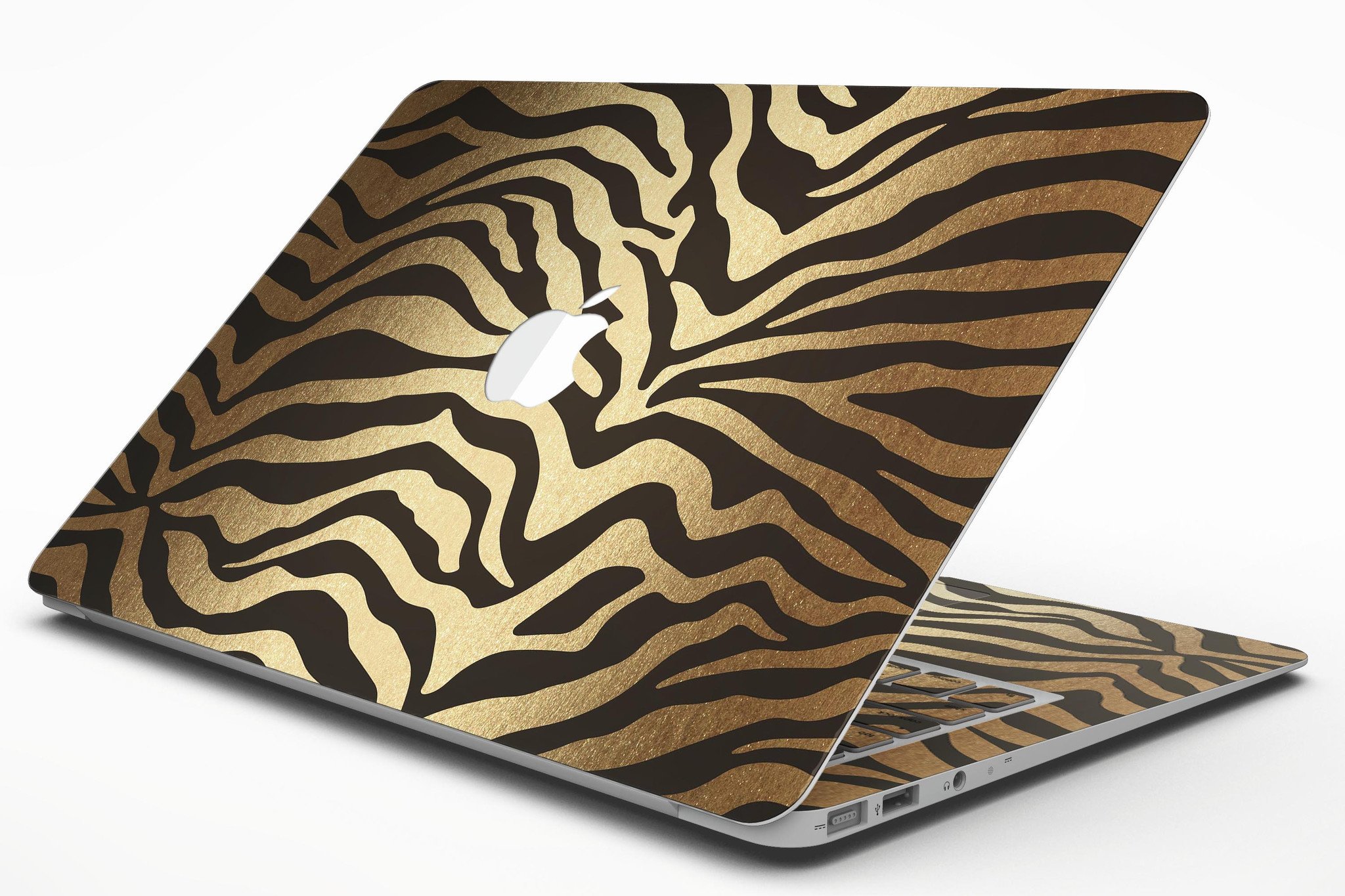 Dark Gold Flaked Animal v7 MacBook Air Skin Kit showcasing a stylish design with premium vinyl finish.