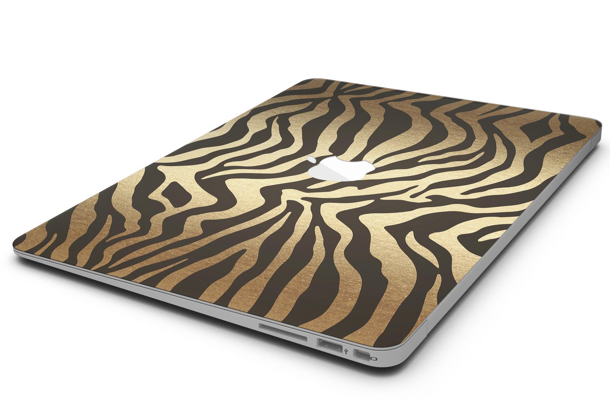 Dark Gold Flaked Animal v7 MacBook Air Skin Kit showcasing a stylish design with premium vinyl finish.