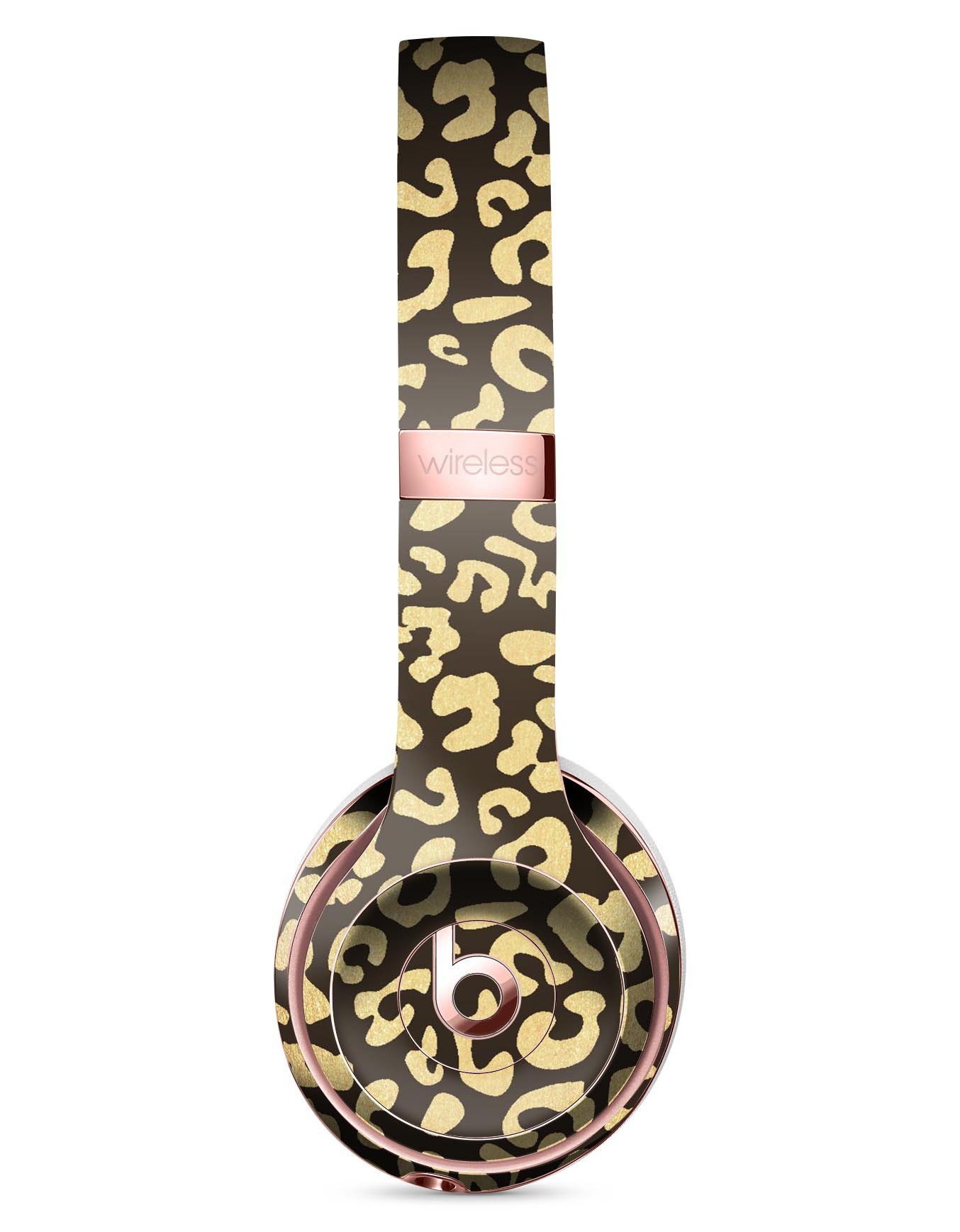 Dark Gold Flaked Animal v8 Full-Body Skin Kit for Beats by Dre Solo 3 Wireless Headphones, showcasing a stylish design and premium vinyl material.