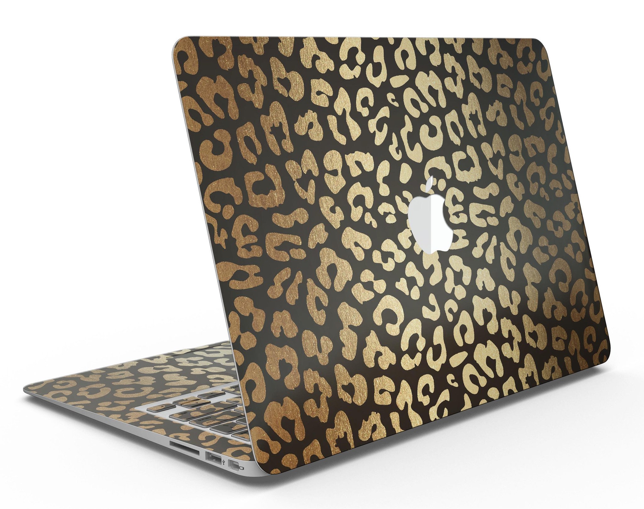 Dark Gold Flaked Animal v8 skin kit for MacBook Air, showcasing a stylish design with a premium vinyl finish.