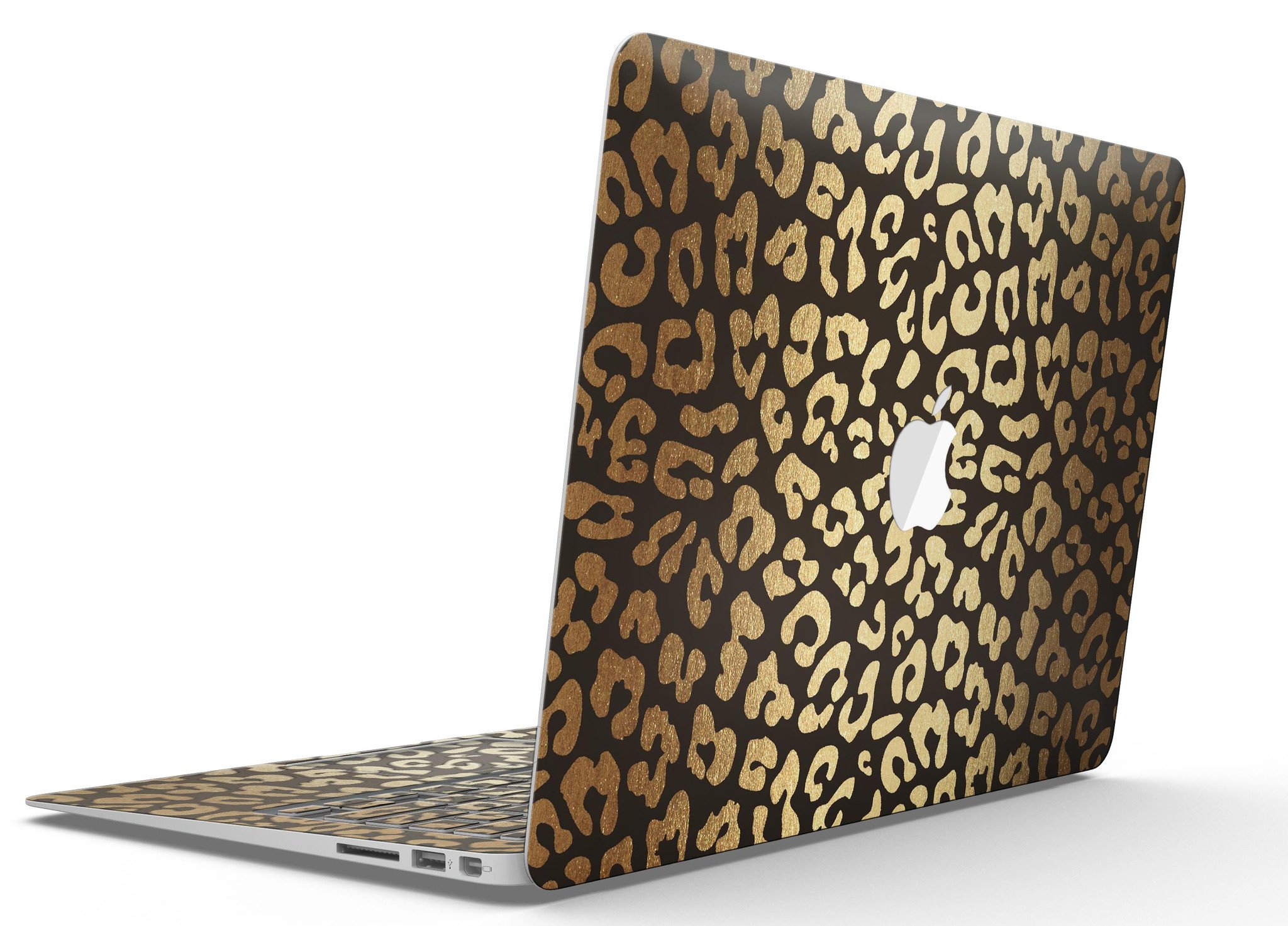 Dark Gold Flaked Animal v8 skin kit for MacBook Air, showcasing a stylish design with a premium vinyl finish.