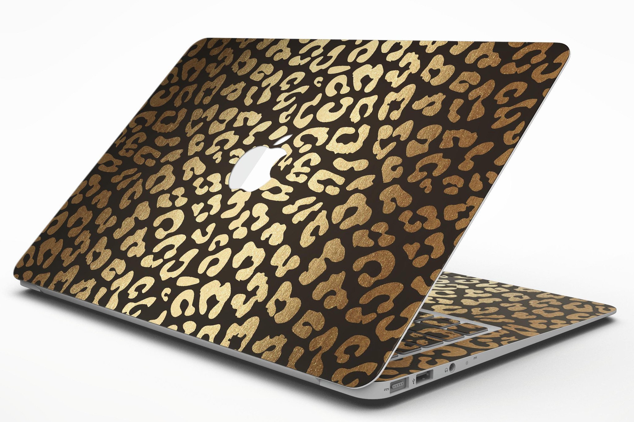 Dark Gold Flaked Animal v8 skin kit for MacBook Air, showcasing a stylish design with a premium vinyl finish.
