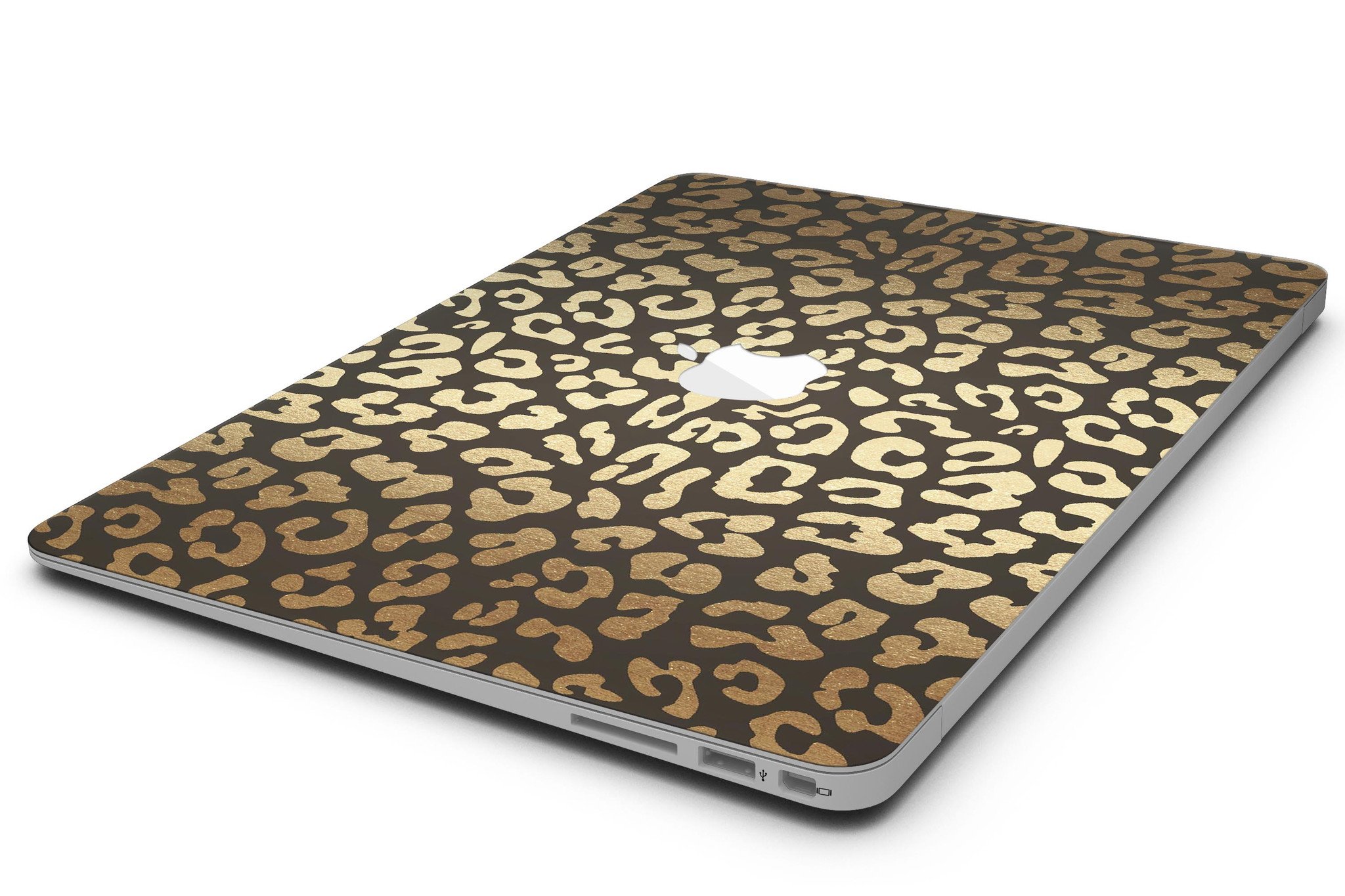 Dark Gold Flaked Animal v8 skin kit for MacBook Air, showcasing a stylish design with a premium vinyl finish.