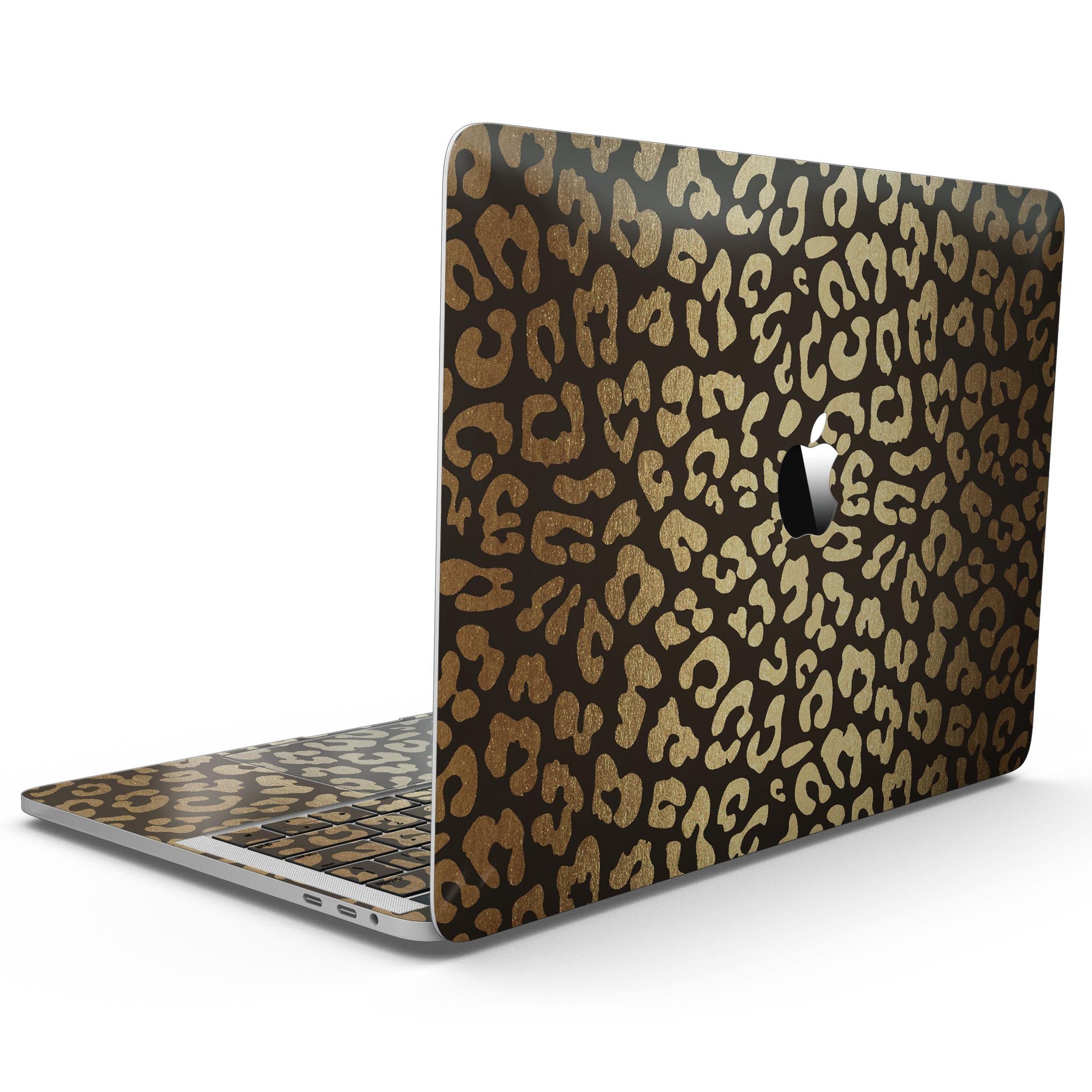 Dark Gold Flaked Skin Kit for MacBook Pro with Touch Bar, showcasing a stylish design that protects the device.