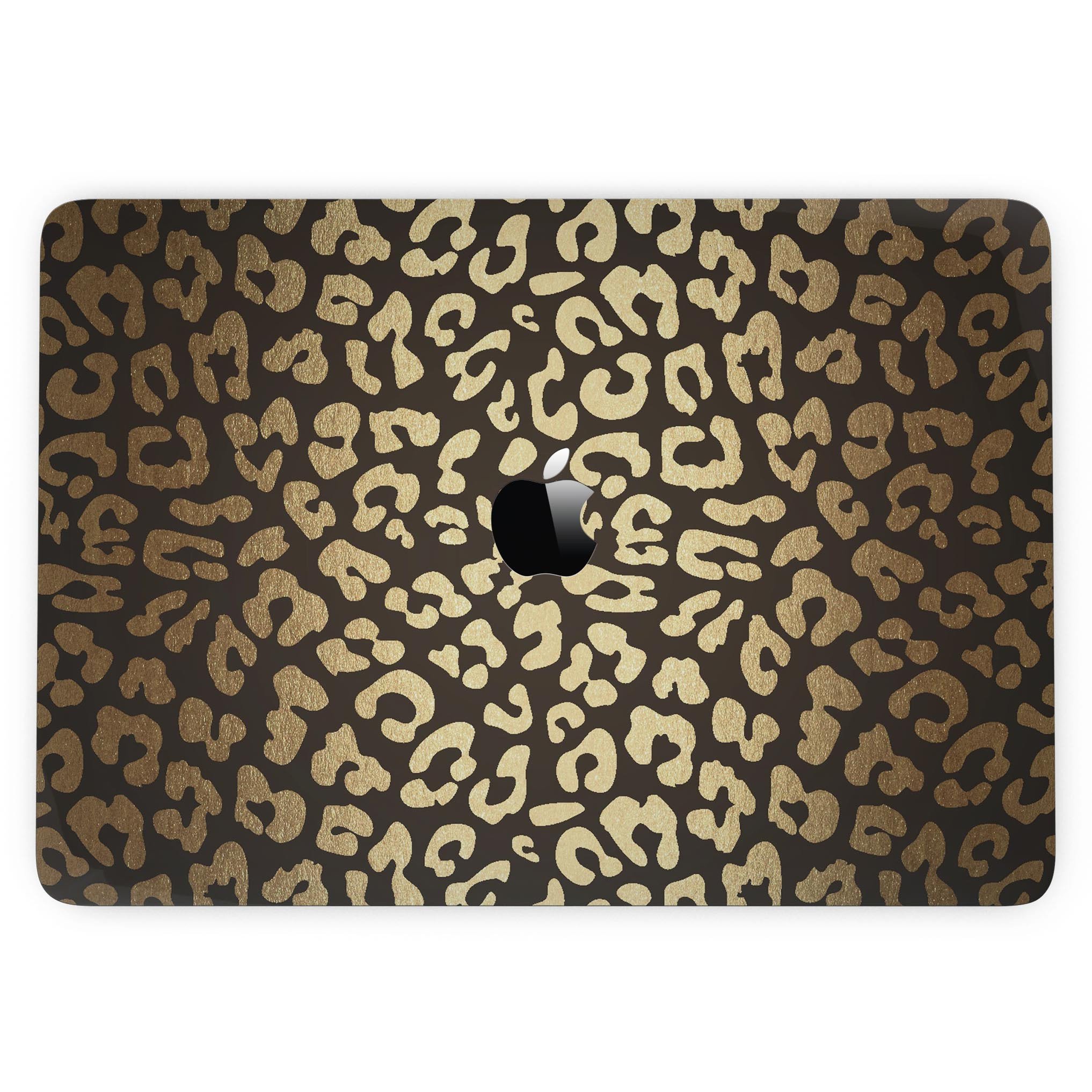 Dark Gold Flaked Skin Kit for MacBook Pro with Touch Bar, showcasing a stylish design that protects the device.