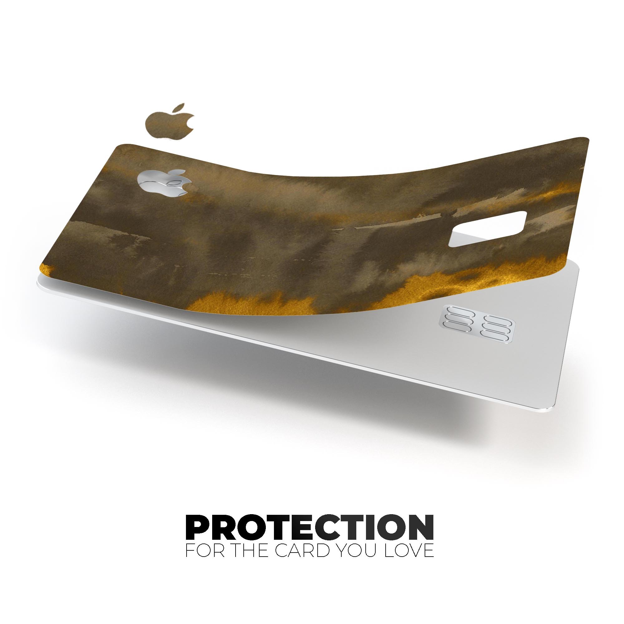 Dark Gray and Gold Cavern V3 decal skin-kit for Apple Card, showcasing premium vinyl design and protective features.