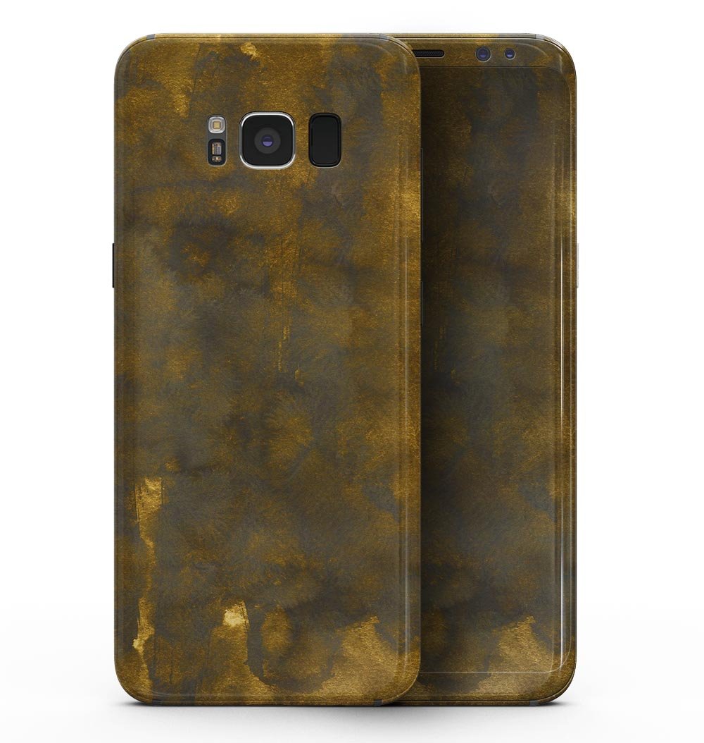 Dark Gray Storm skin for Samsung Galaxy S8 featuring golden light accents, showcasing a sleek and stylish design.